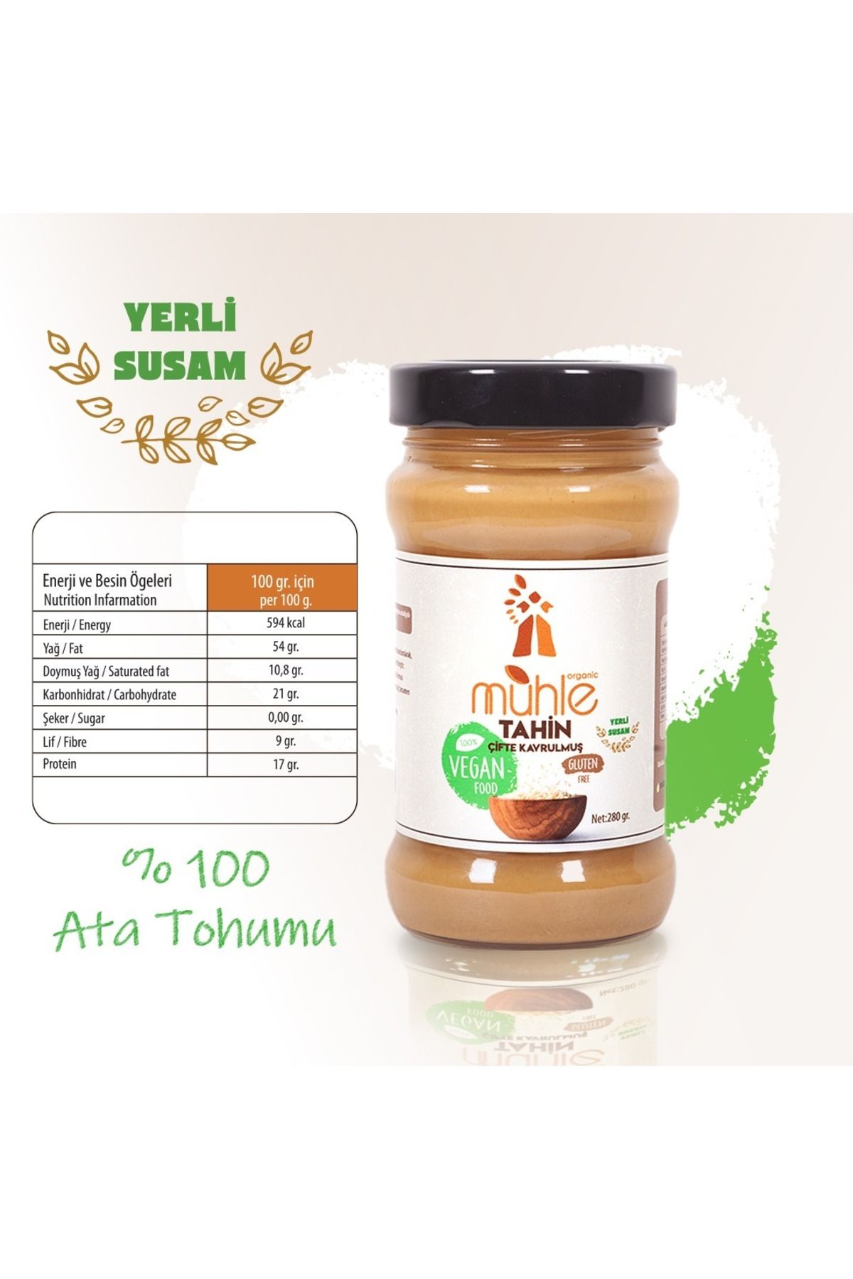 Çifte Kavrulmuş Tahin 280 gr Yerli Susam