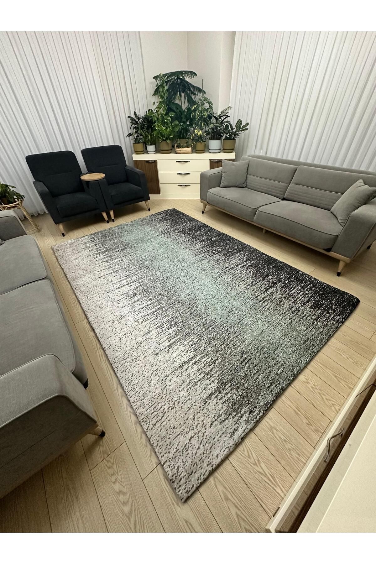 Süngersiz Halı Örtüsü - Lastikli - Yıkanabilir - Dijital Baskı - Ölçü 6m² 200x300 cm YEŞİL YOL