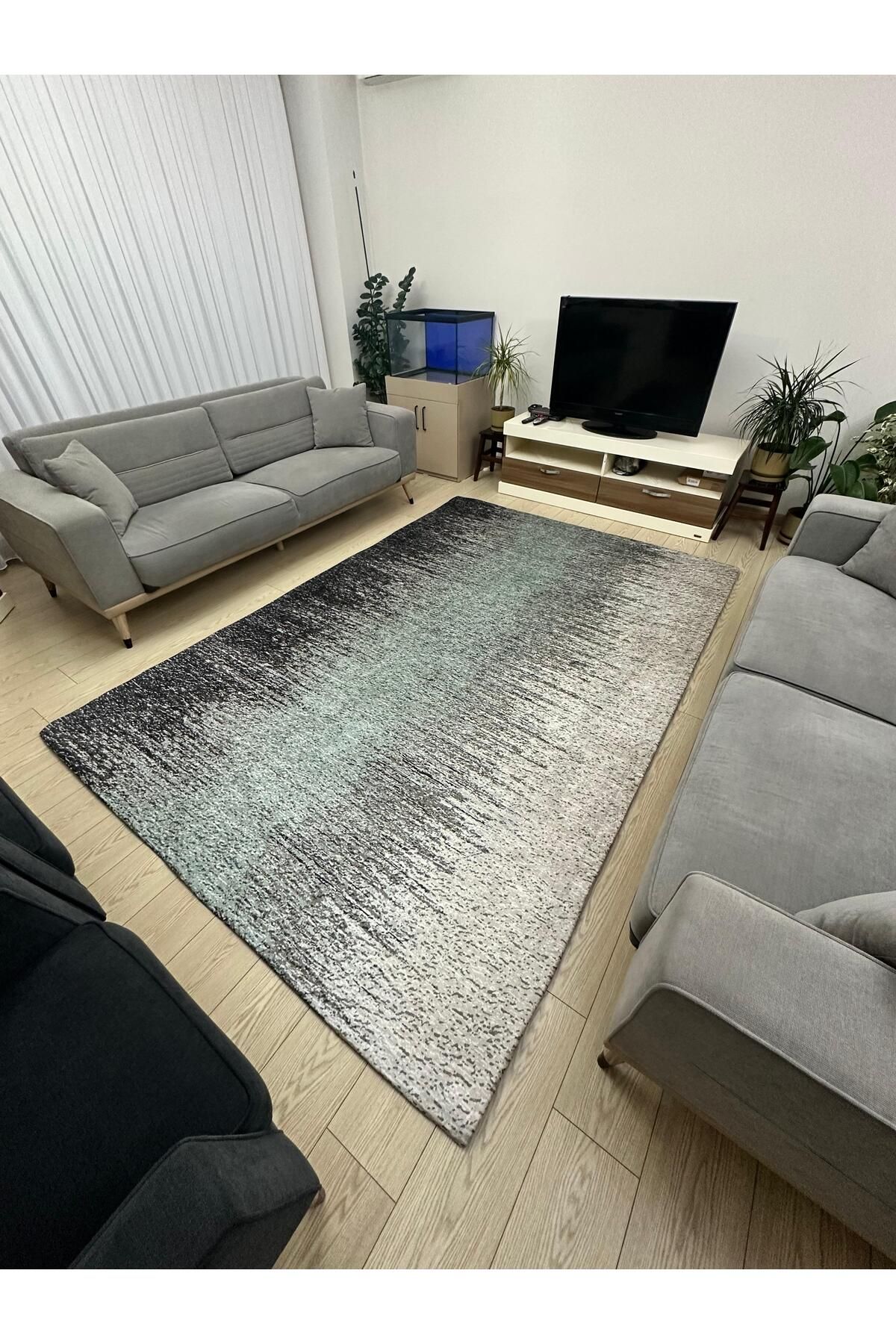 Süngersiz Halı Örtüsü - Lastikli - Yıkanabilir - Dijital Baskı - Ölçü 6m² 200x300 cm YEŞİL YOL