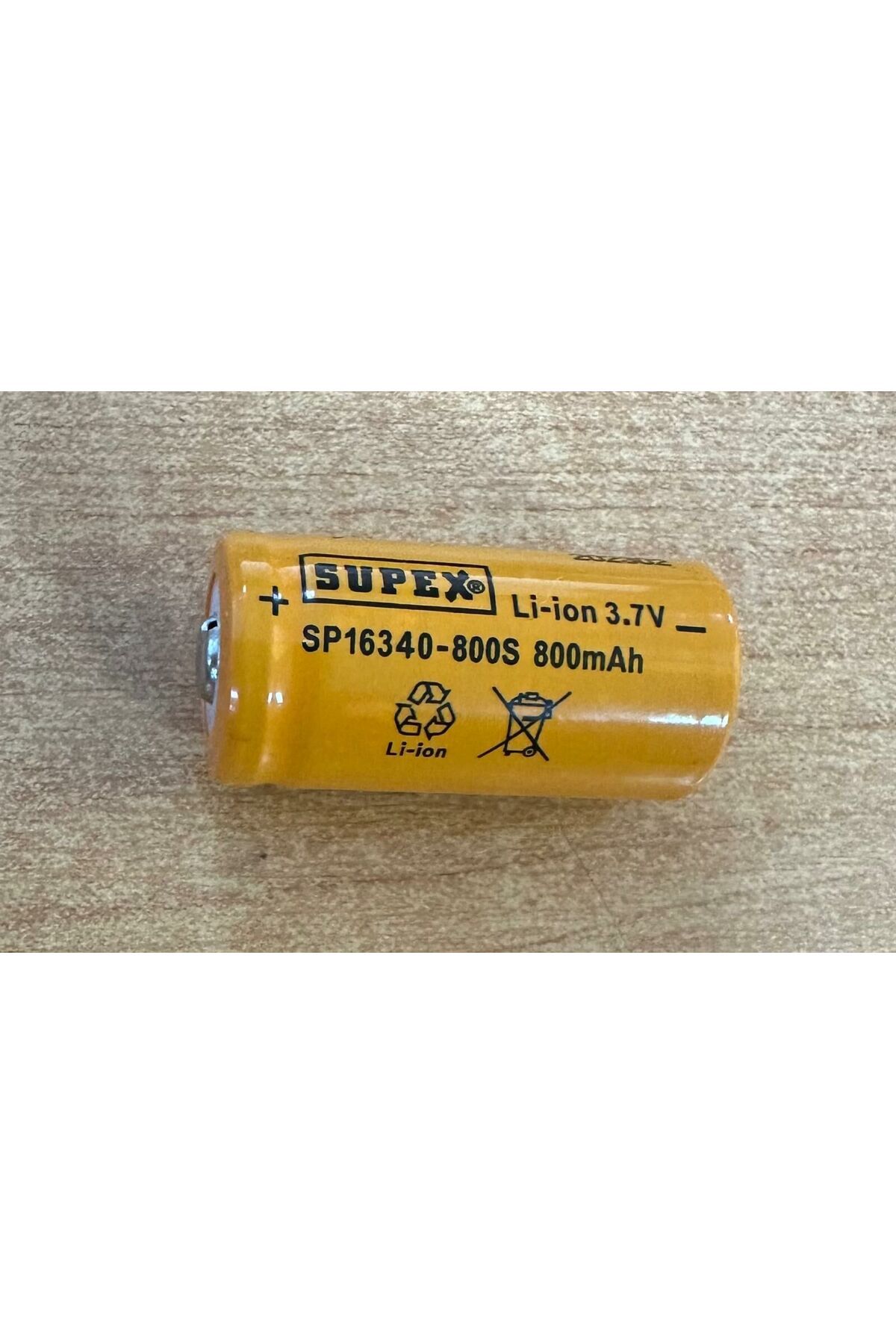 Supex 16340-800MA 3.7 VOLTBAŞLIKLI PİL