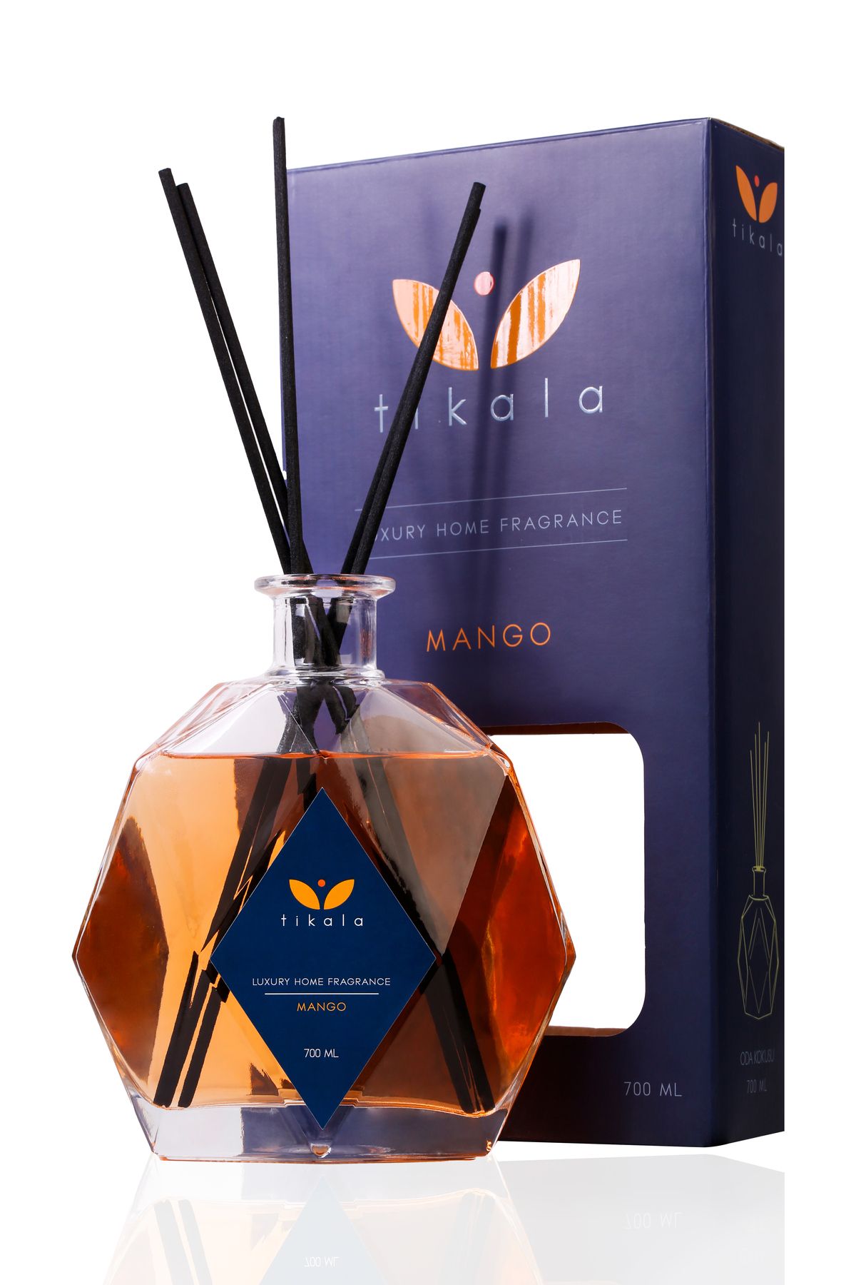 Bambu Çubuklu Lüx Kristal Oda Kokusu Mango 700 ML - LUXURY Home Fragrance 700 ML Mango