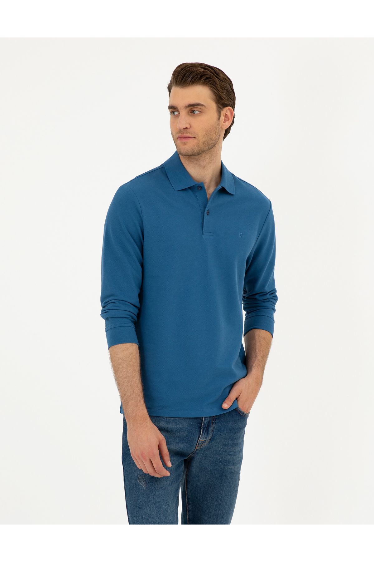 Pierre Cardin Açık LacivertSlim Fit Basic Swe...