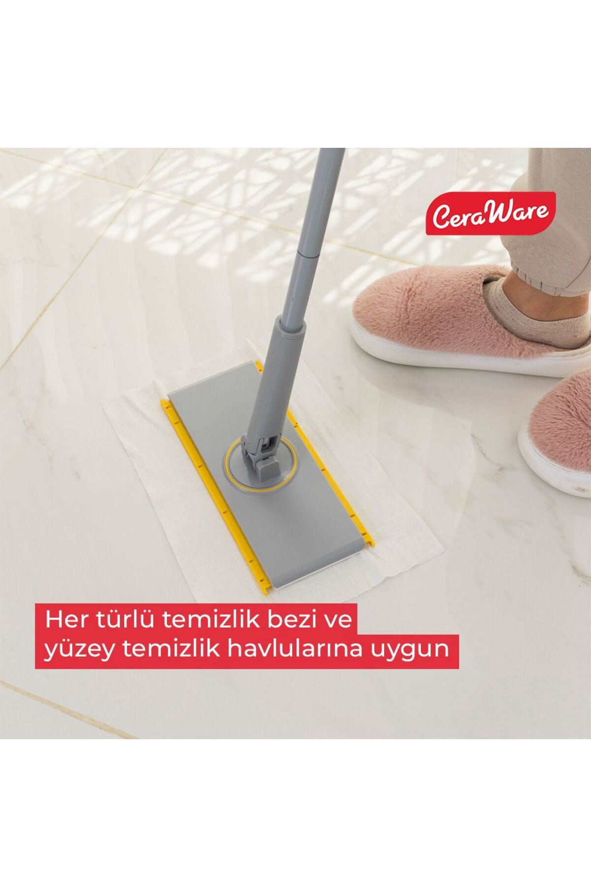 Pratica El Değmeden Takıp Çıkarılabilen Mop - Temizlik Bezleri ve Sleepy Havlulara Uyumlu