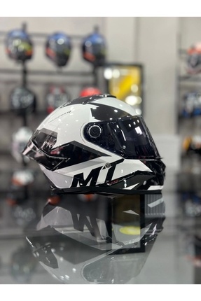 Helmets Thunder 4 Exeo Siyah Beyaz Şeffaf Vizör Image 0