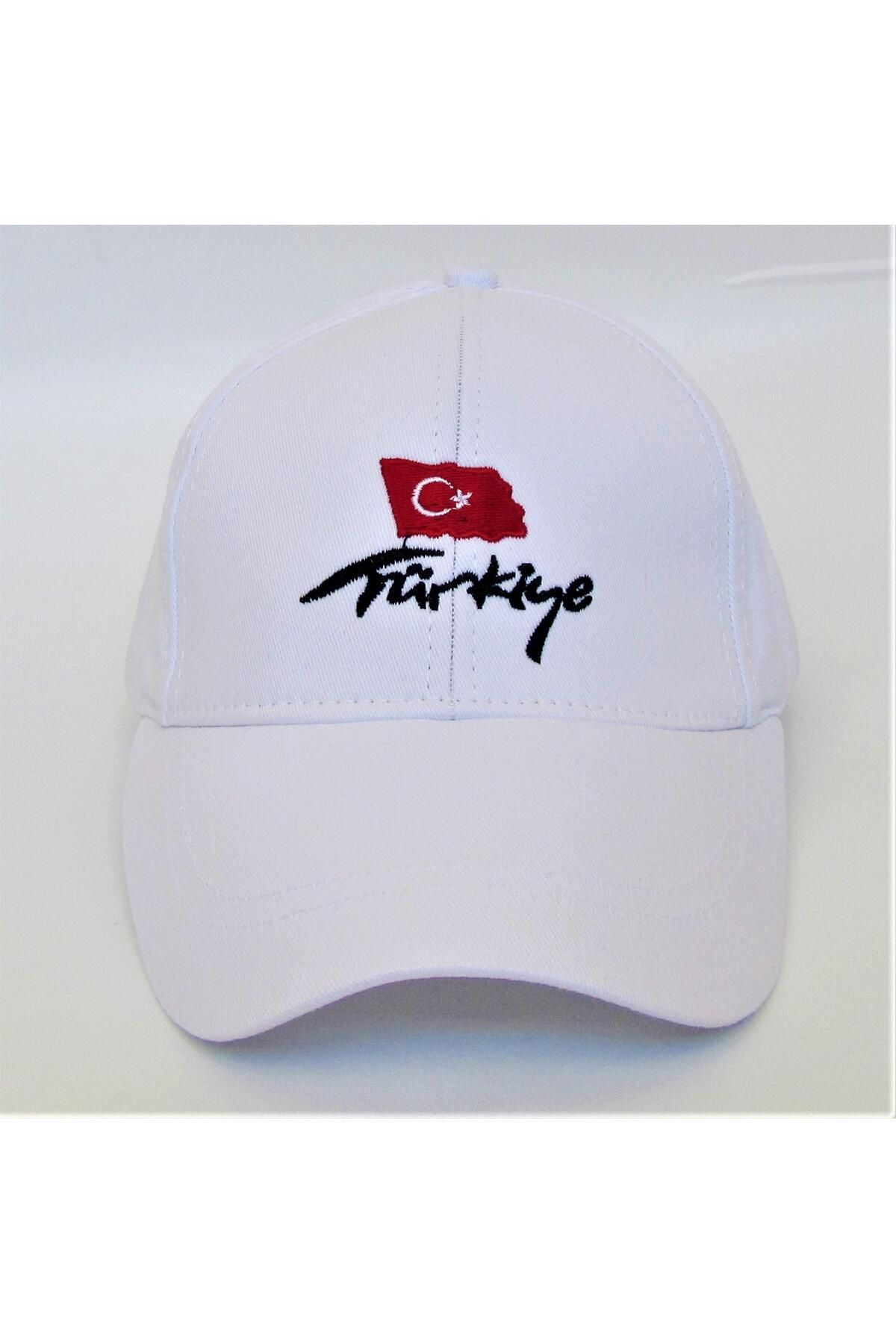 salarticaret Unisex TürkiyeNakışlı Beyaz Şapk...