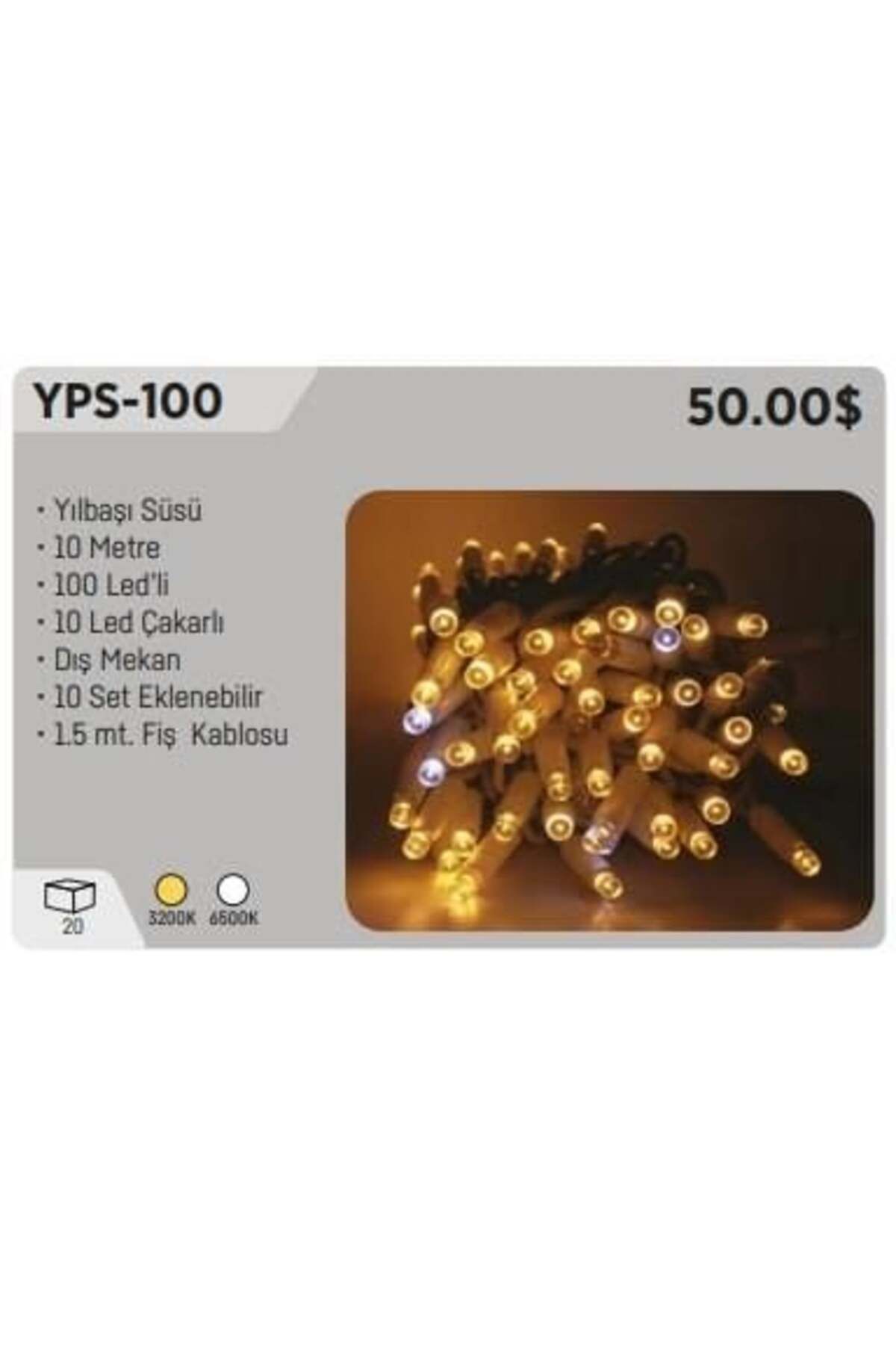 YCLYPS-100 GÜN IŞIĞI YILBAŞISÜSÜ 10 MT 100 LE...