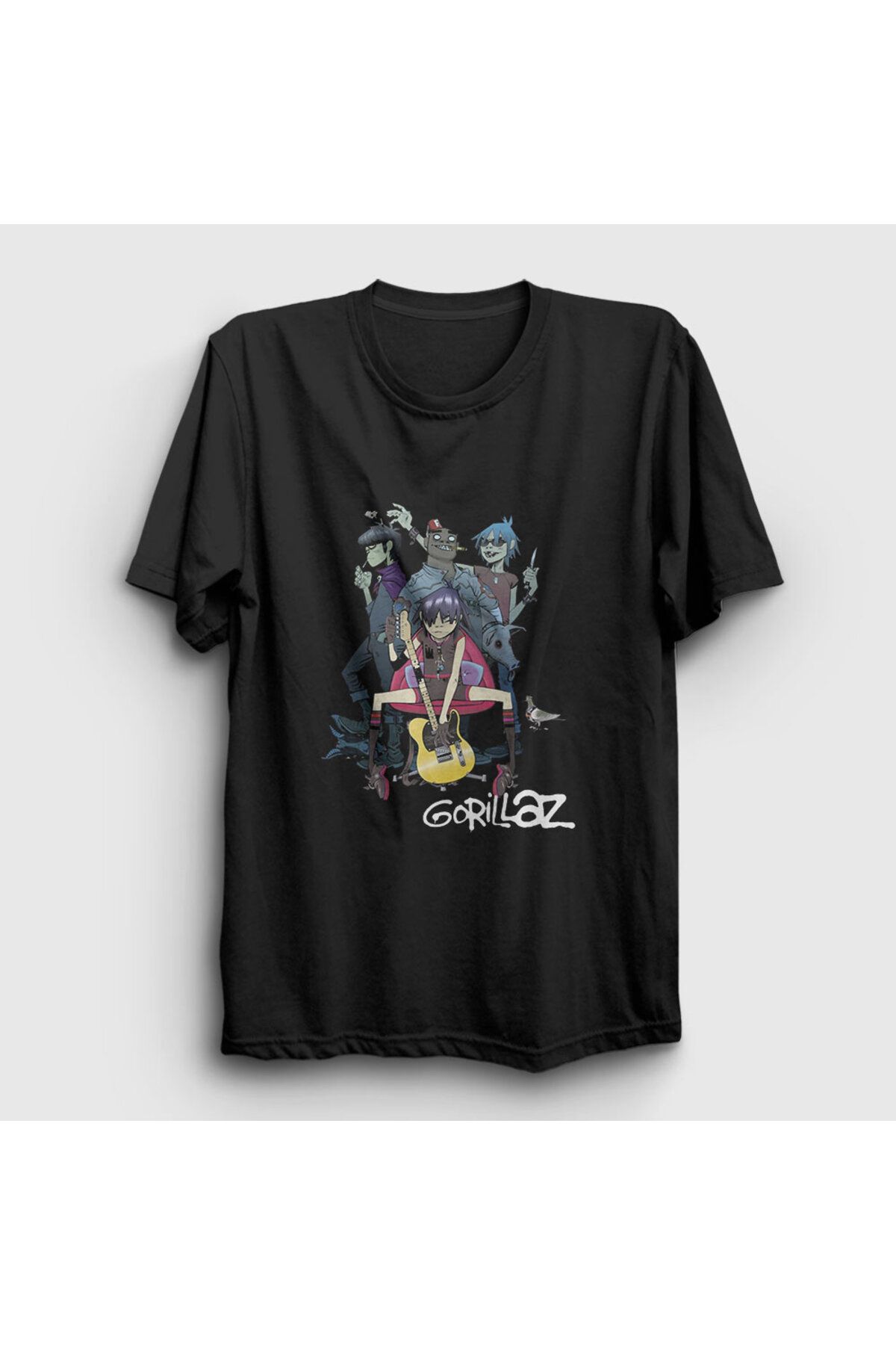 PresmonoUnisex Siyah BandGorillaz T-shirt 541...