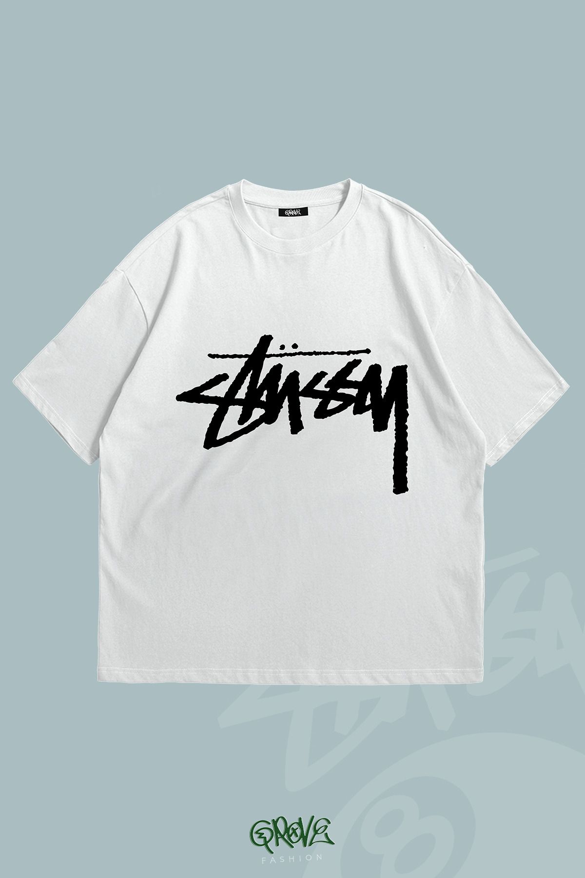 Grove FashionStüssy TagBaskılı Unisex Oversiz...