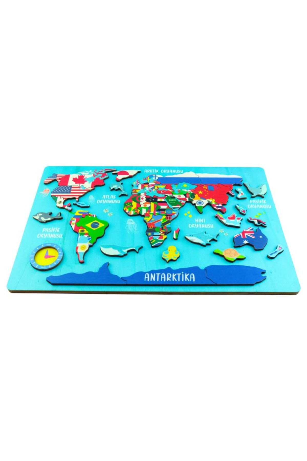 Montessori Bayraklı Ülke Puzzle