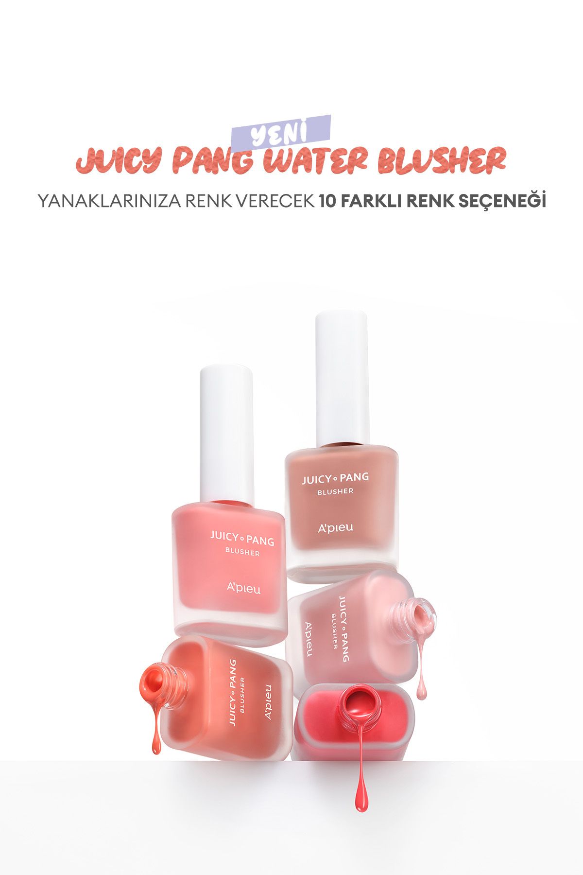 Meyve Kokulu, Nemlendirici Etkili Sedefli Kalıcı Sıvı Allık Juicy-Pang Water Blusher Shimmer (Spk01)