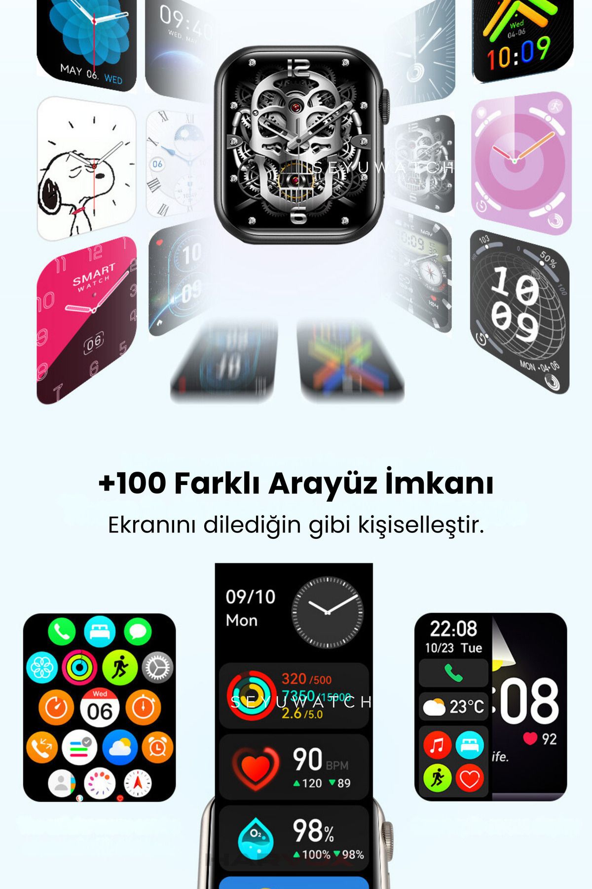 Watch 9 Mini Akıllı Saat Zarafet Dolu Kutu İçeriği Hediye Kordon ve Bileklik