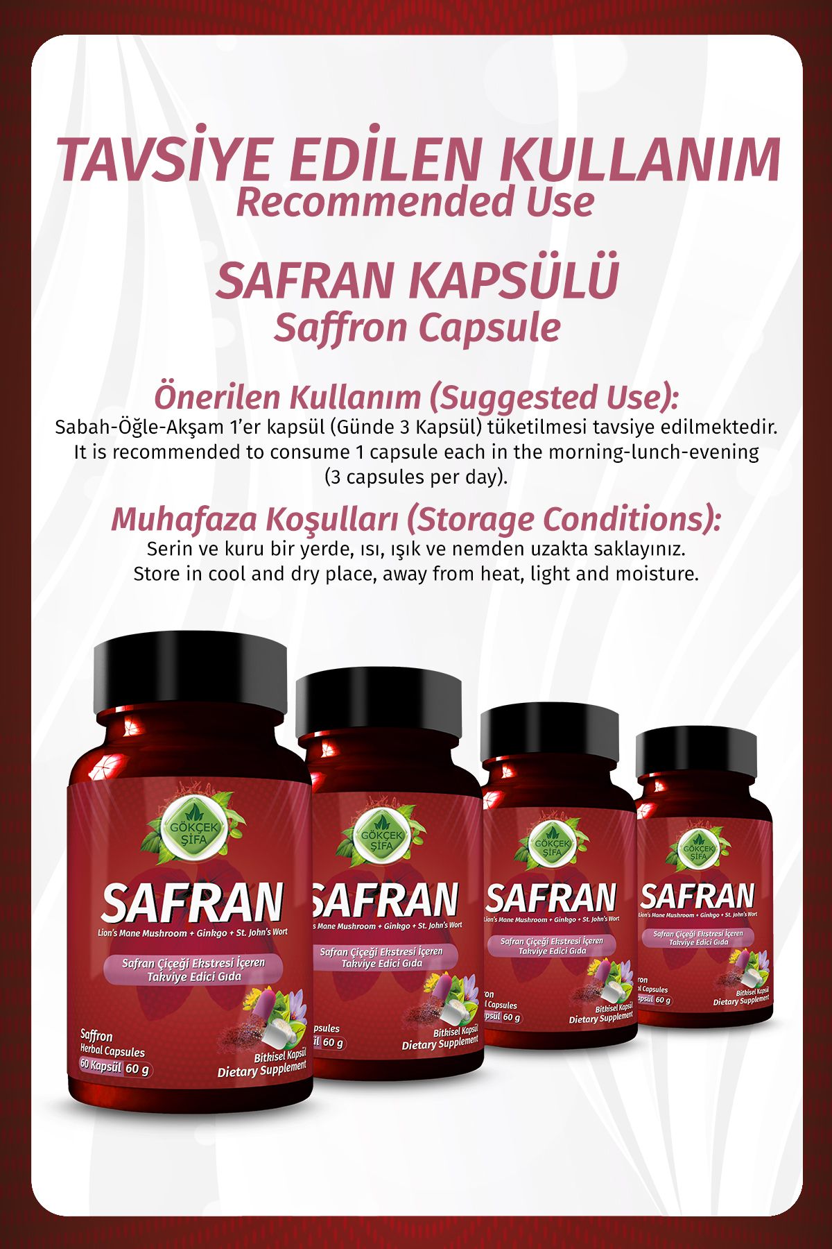 Safran Kapsül (Saffron Capsule) X 2