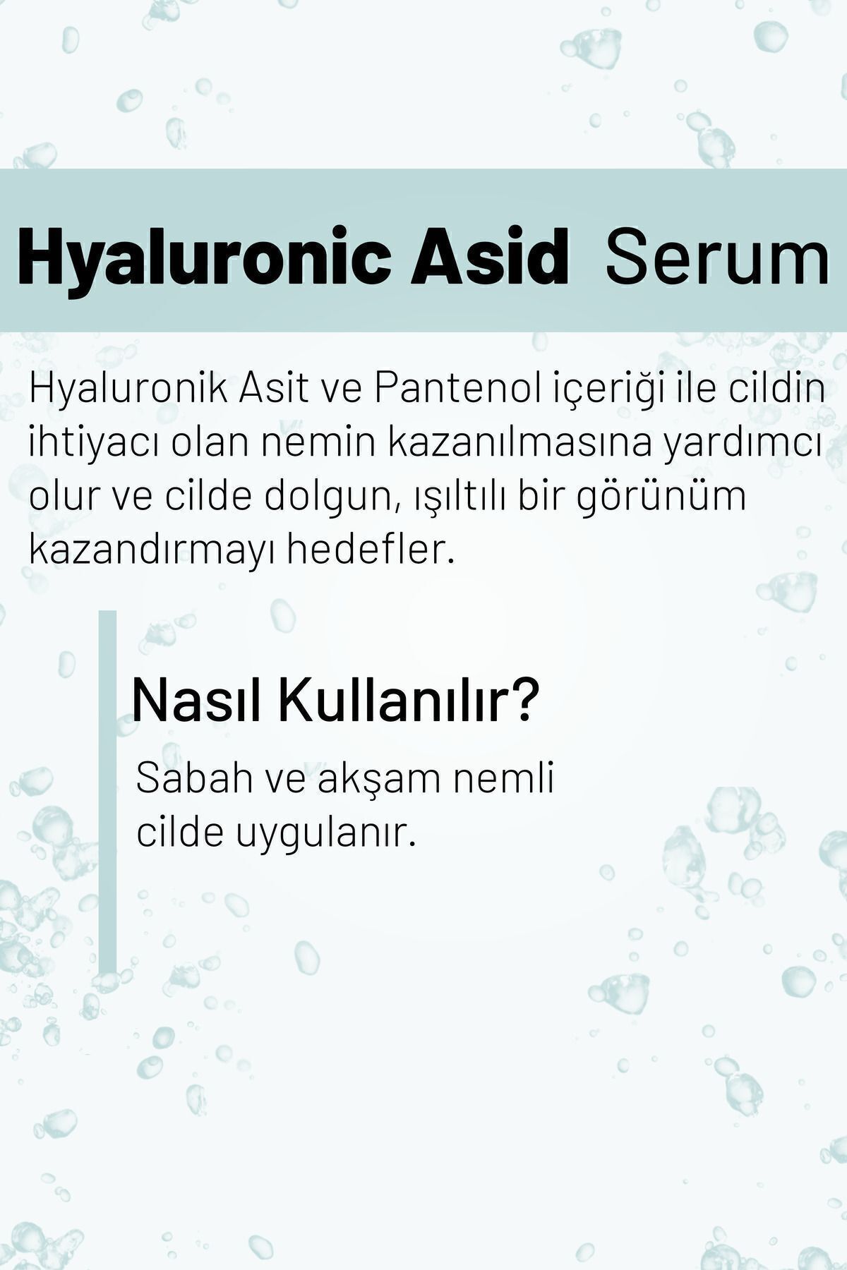 Yoğun Nemlendirici Bakım Serumu (Hyaluronic Acid 2% B5) Tüm Cilt Tipleri İçin