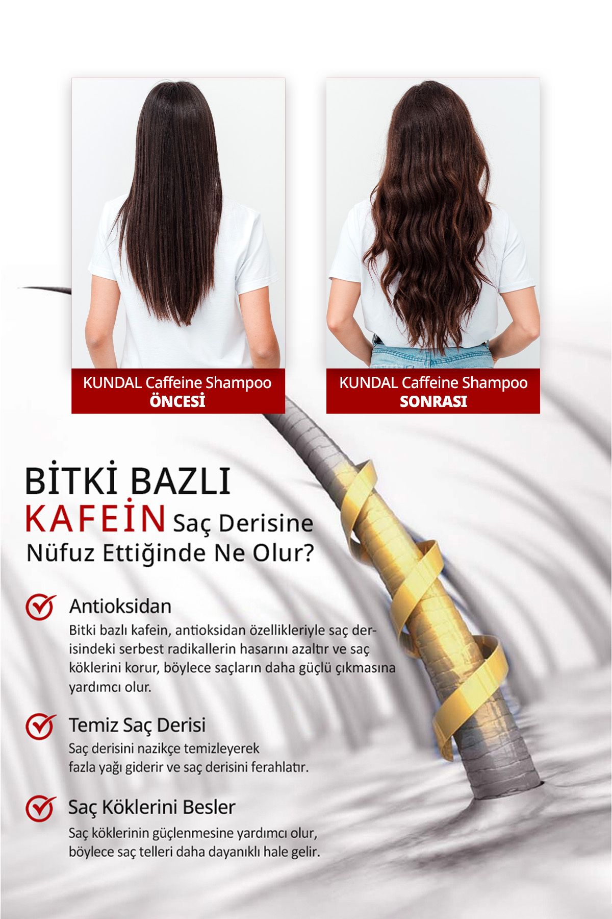 Kafein Içeren Dökülme Karşıtı Bakım Şampuanı Caffeine Shampoo 500ml (WHİTE MUSK)