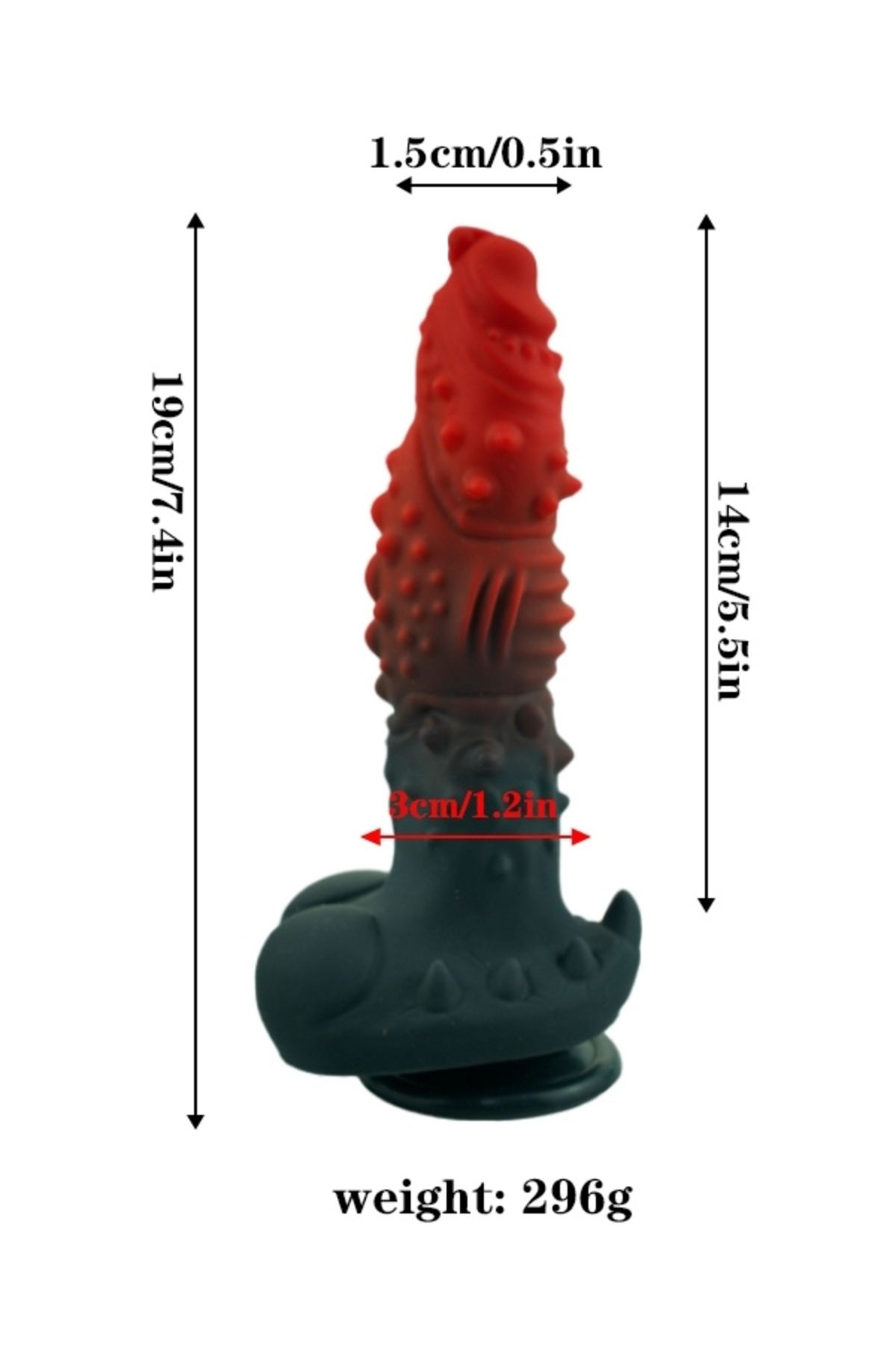 Kırmızı Siyah Canavar Dildo Model 1