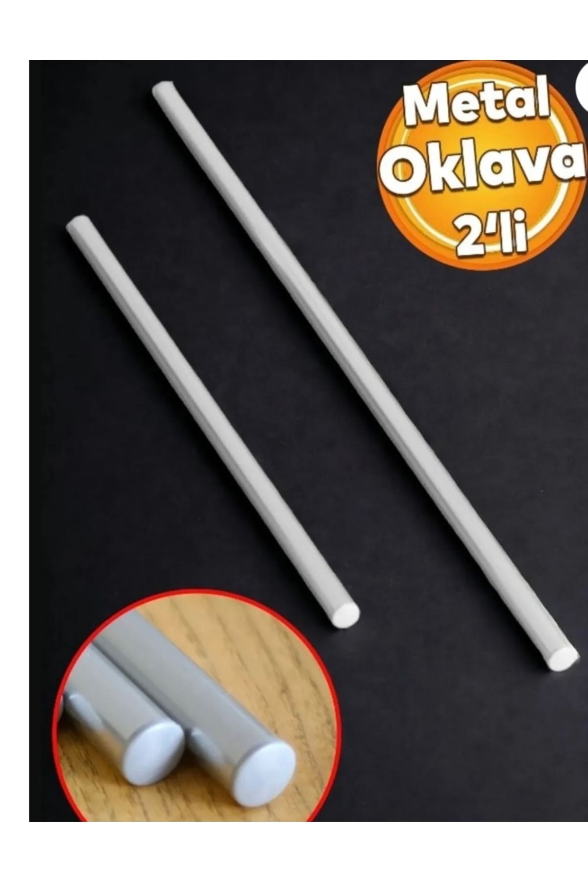 Enyaza Home 2'li AlüminyumMetal Oklava Hamur...