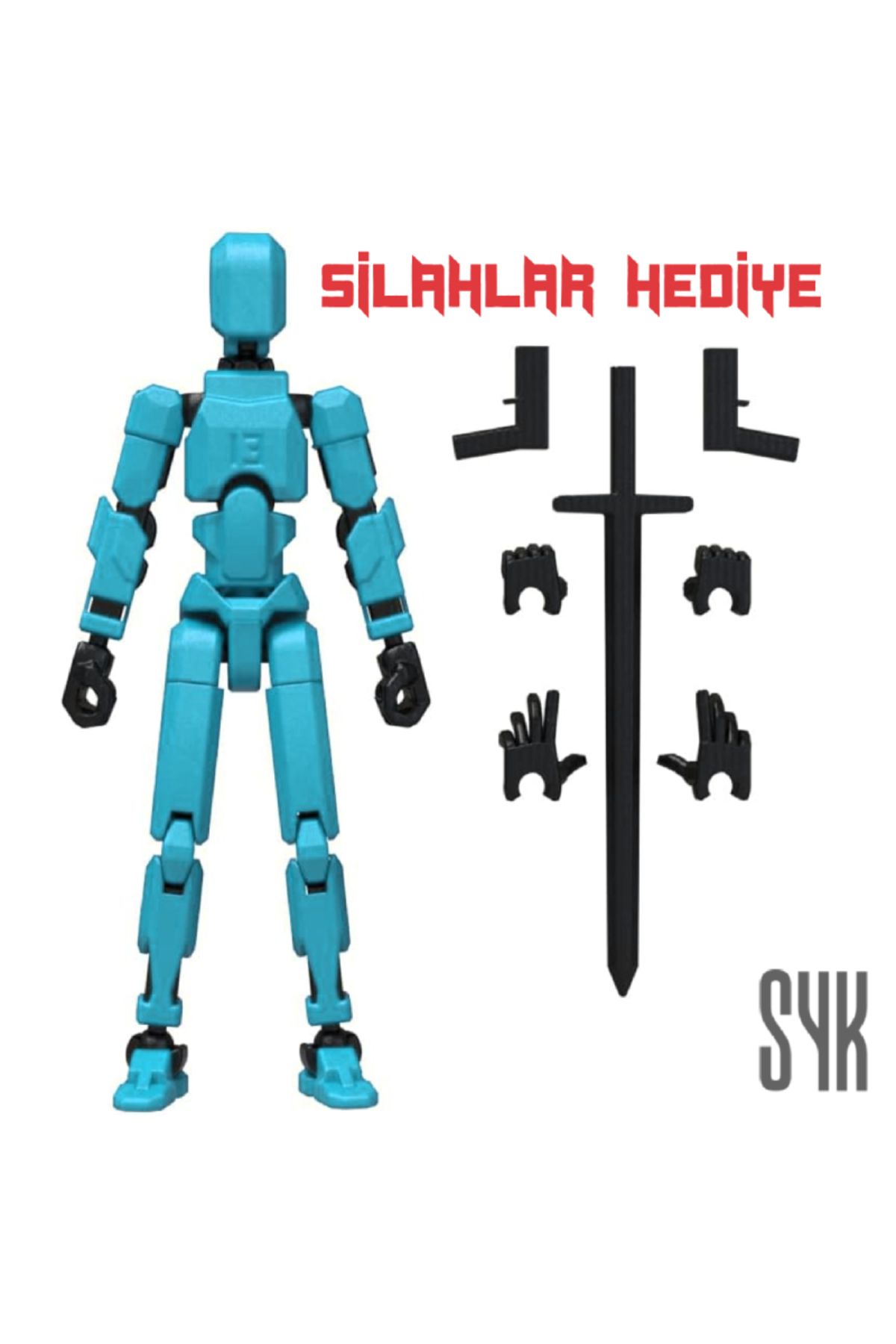 SYK Design Robot 13 DummyTurkuaz Siyah Tüm Ek...