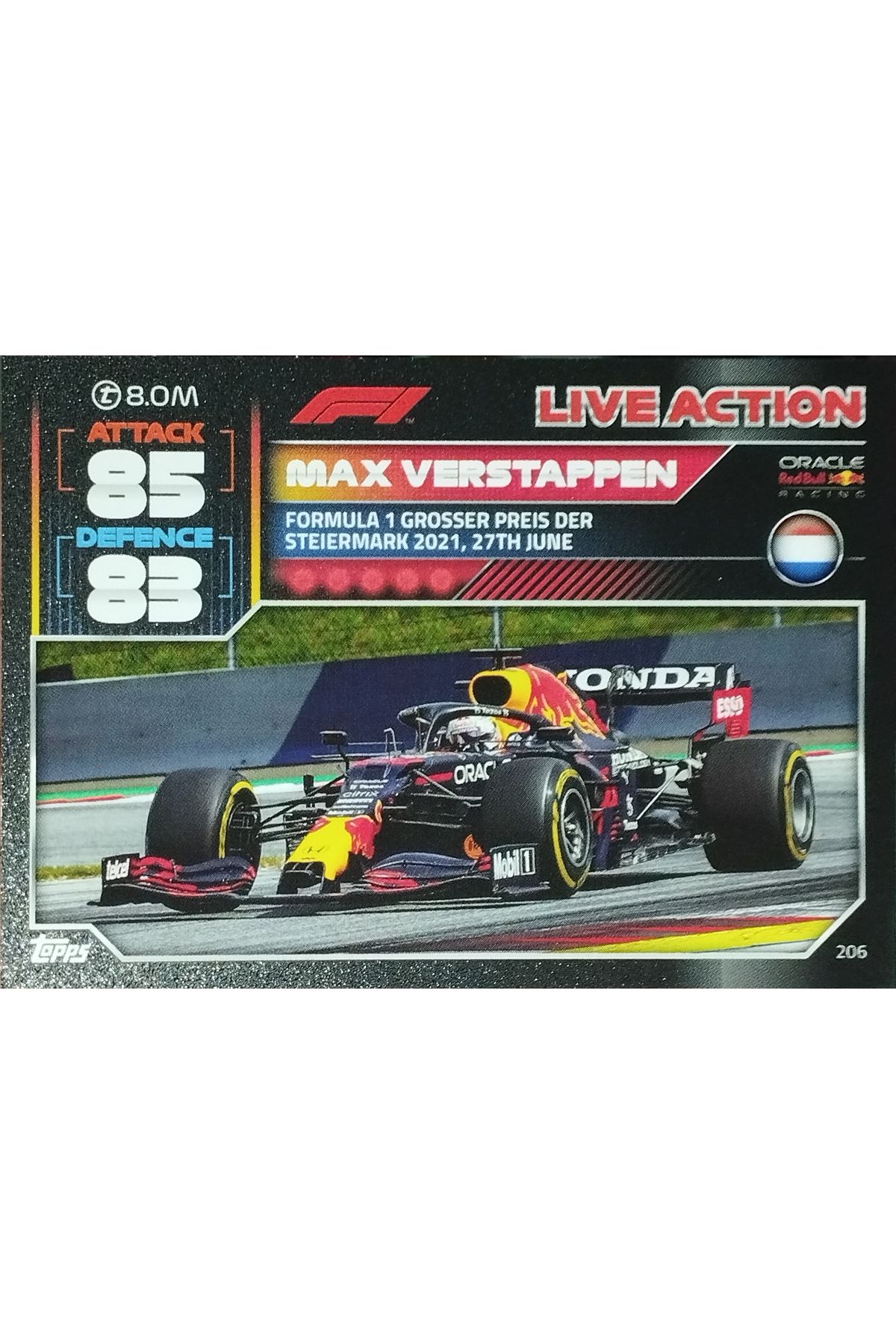 Topps MAXVERSTAPPEN

ORACLE

Red Bull

RACING...