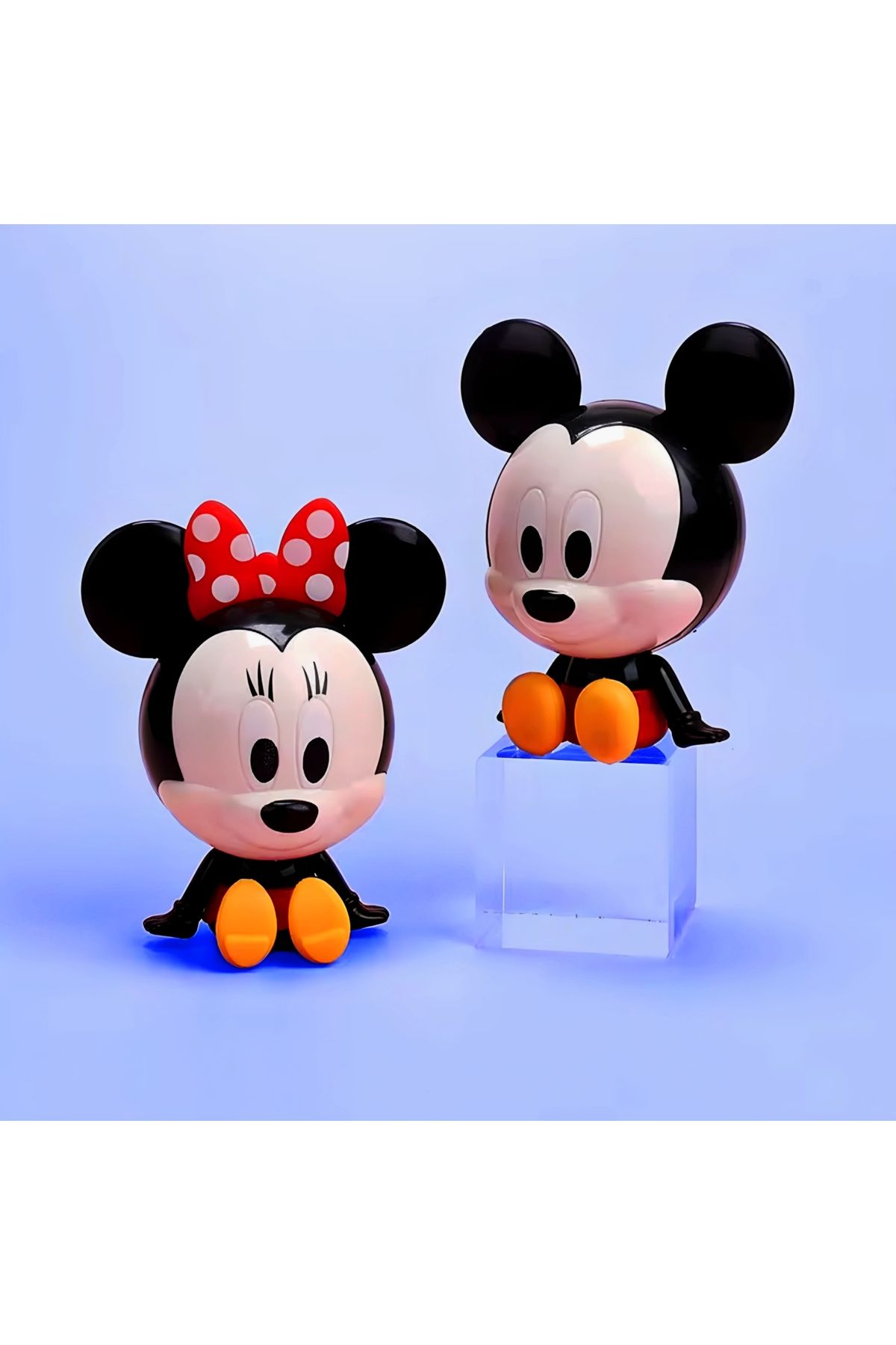 Sevimli Minnie ve Mickey Mouse 2'li Figür Seti - 6 cm X 7.6 cm