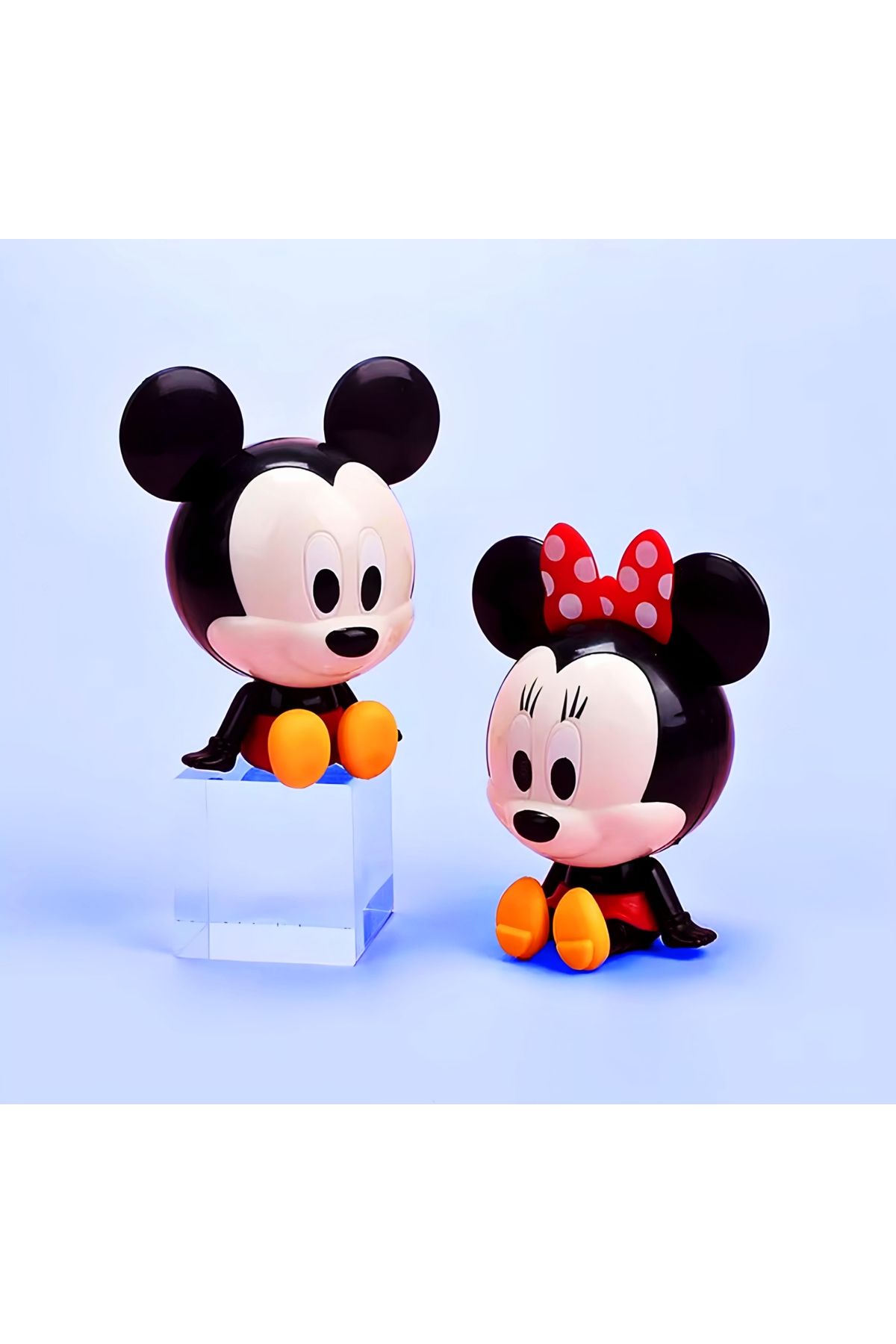 Sevimli Minnie ve Mickey Mouse 2'li Figür Seti - 6 cm X 7.6 cm