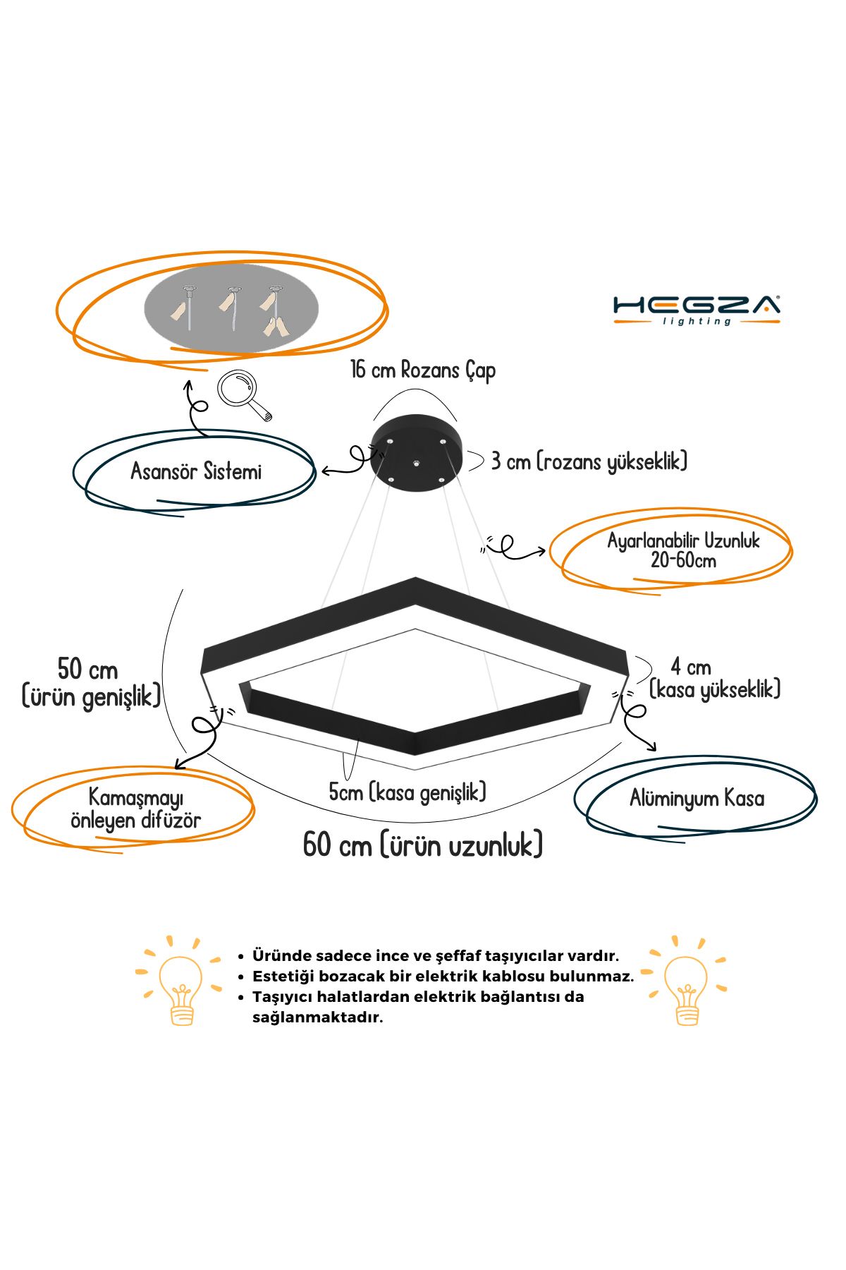 Cometa ( Beyaz Kasa, Doğal Beyaz Işık ) Modern Led Avize, Salon, Mutfak, Antre, Hol, Masa, Sarkıt