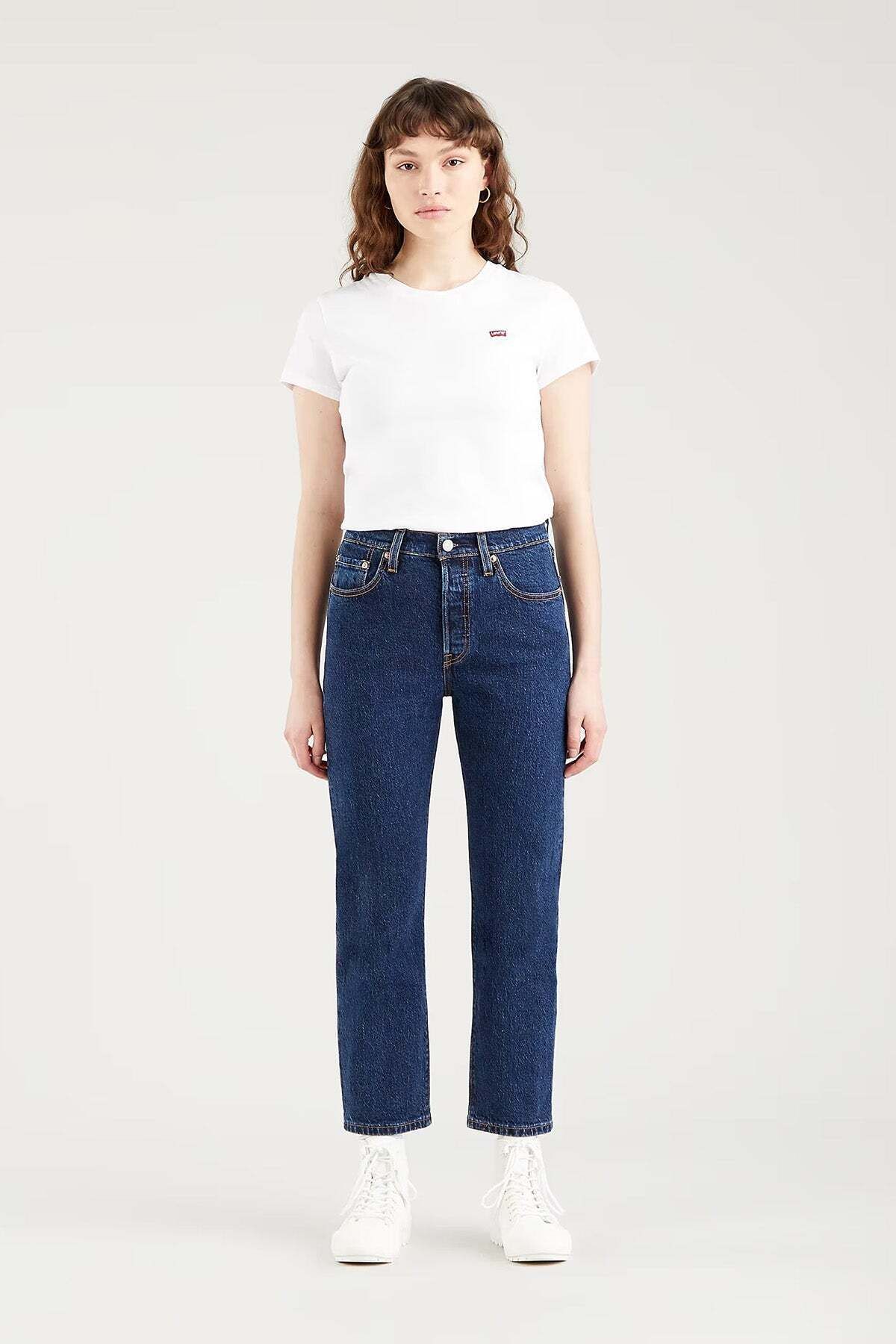 Levi's501 Crop Straight FitYüksel Bel Koyu In...