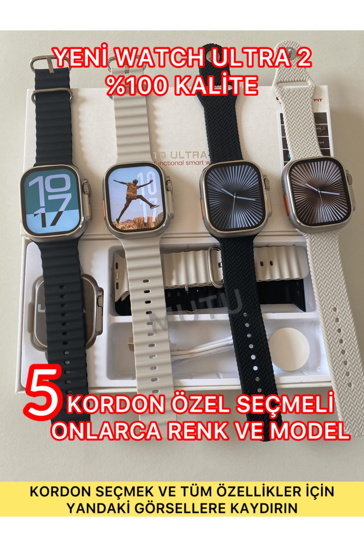 MUTU Watch Ultra 2 Hk10Ultra-A (5 KORDON ÖZEL...