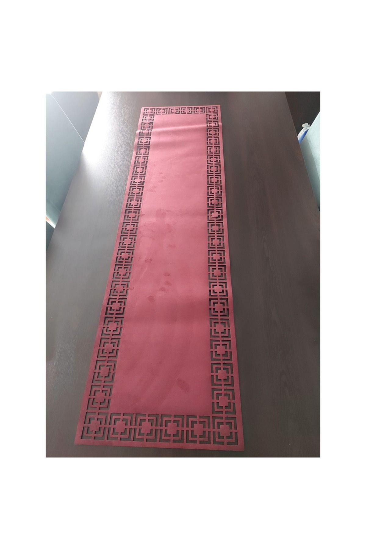 Runner 125x35cm Suni Deri Arkası Süet Ev Dekorasyon 1 Adet