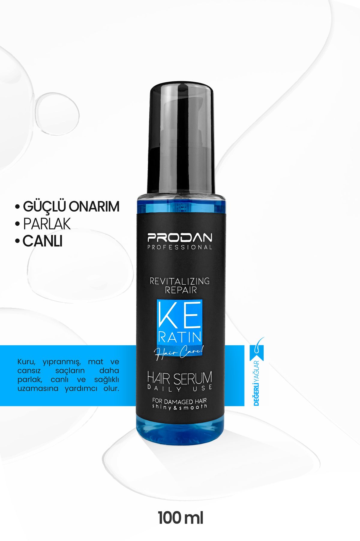 Keratin Saç Serumu | Parlaklık Verici | Isı Koruyucu-100 ml