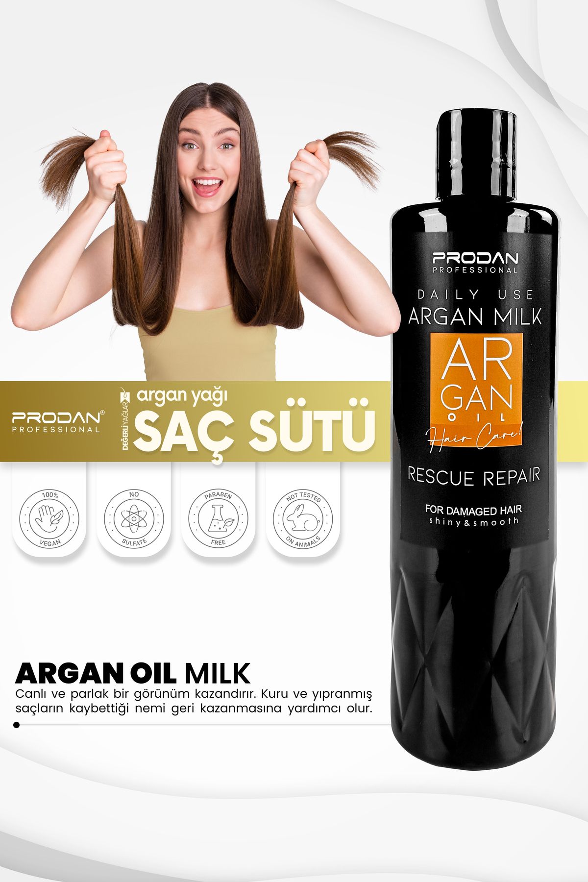 Argan Yağı Saç Sütü Bakım | Nemlendirici - 400ml