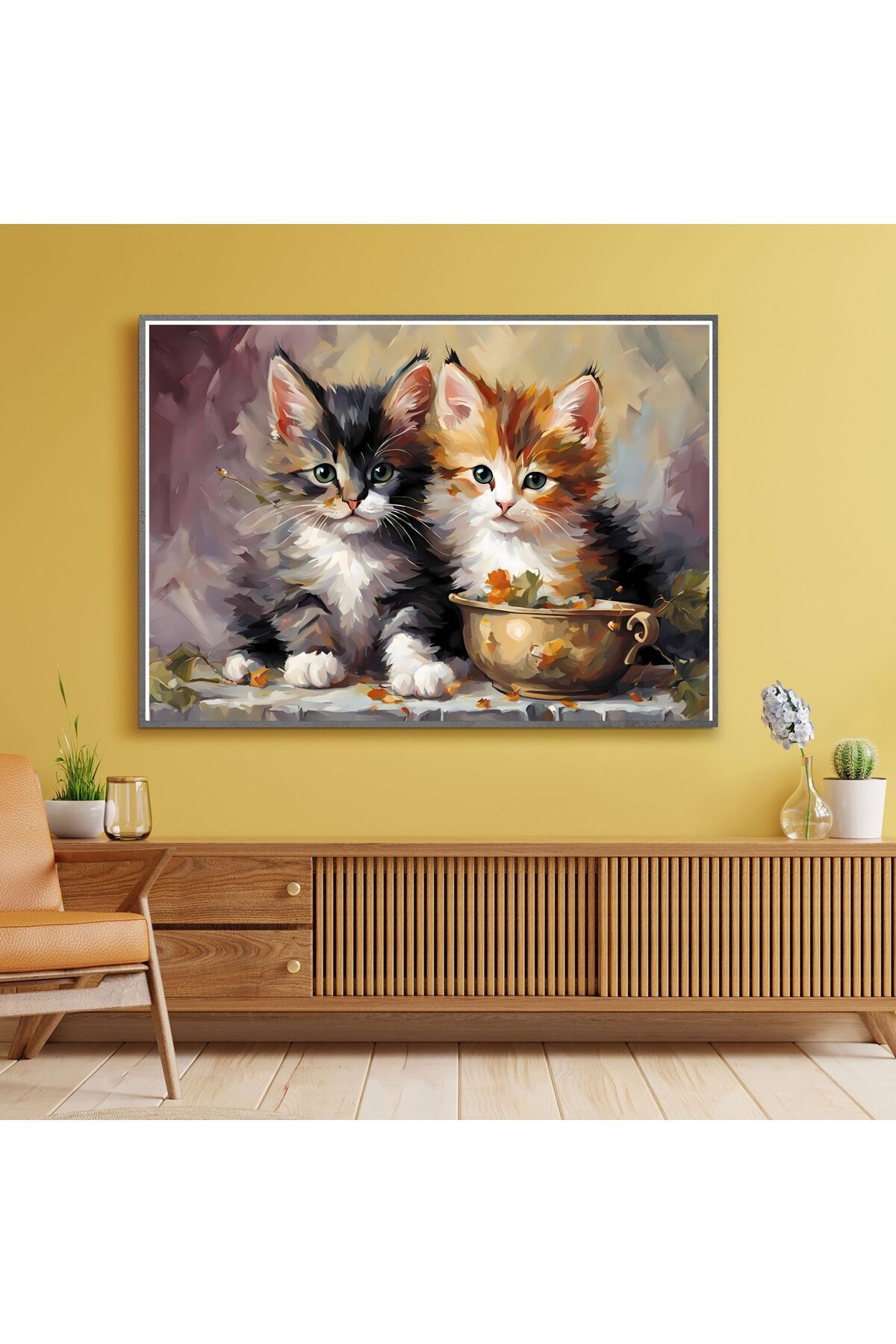 SEVİMLİ KEDİ CAT16 70X50CM ÇERÇEVESİZ KARTON TABLO