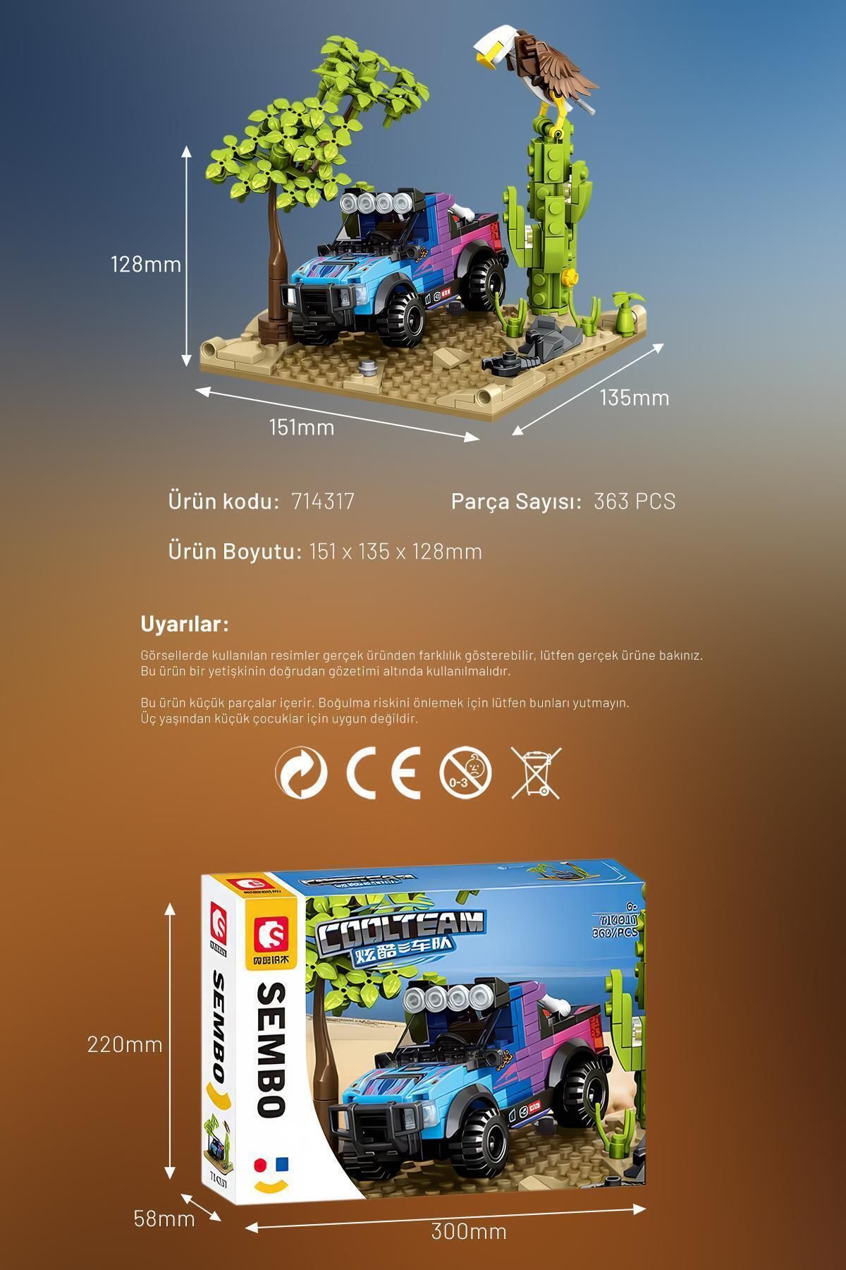 Cool Convoy Warrior Off-Road 363 Parça yapı blokları Legoile uyumlu (714317)