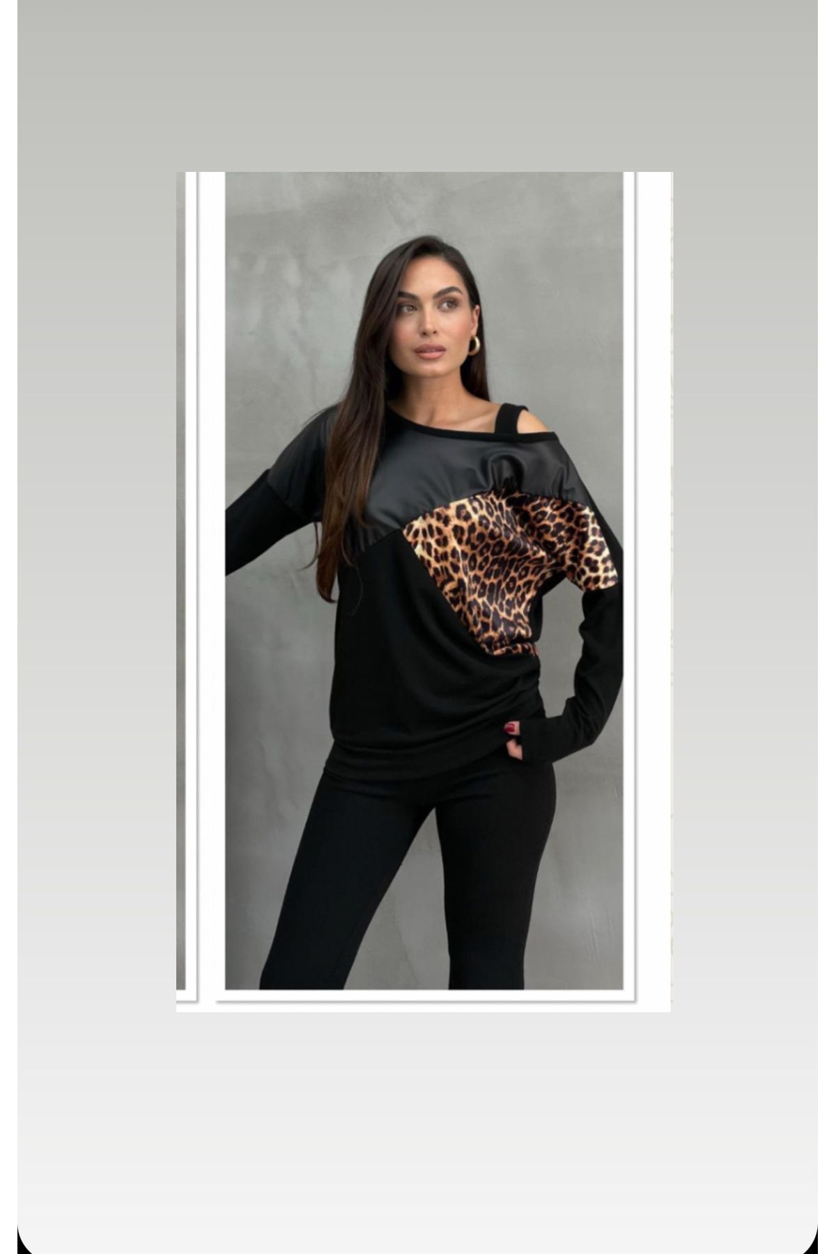 via moda Leopar derili bluz