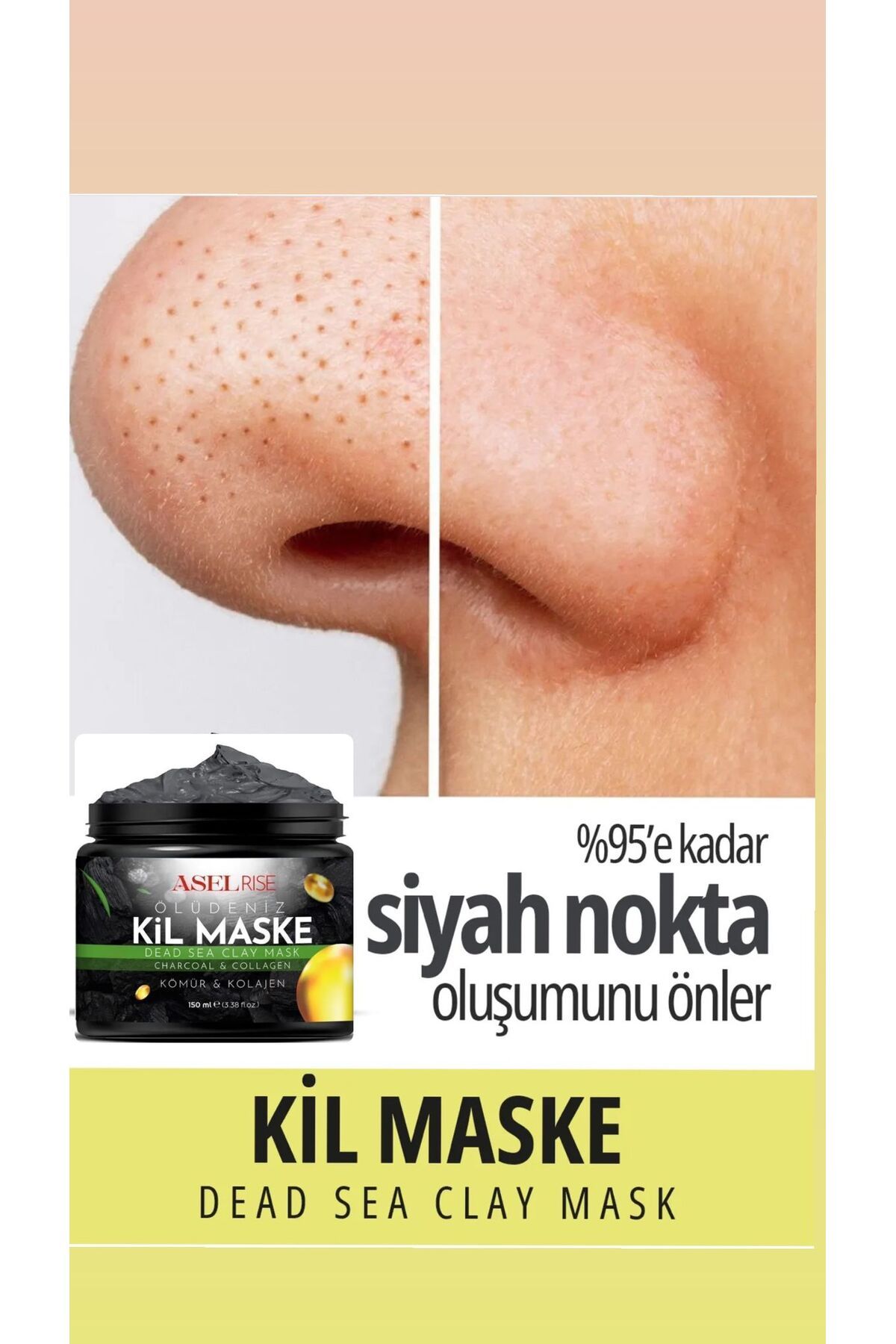 Kolajen Sivilce Ve Siyah Nokta Leke,giderici Collagen Ölüdeniz Kil Maskesi 150 gr