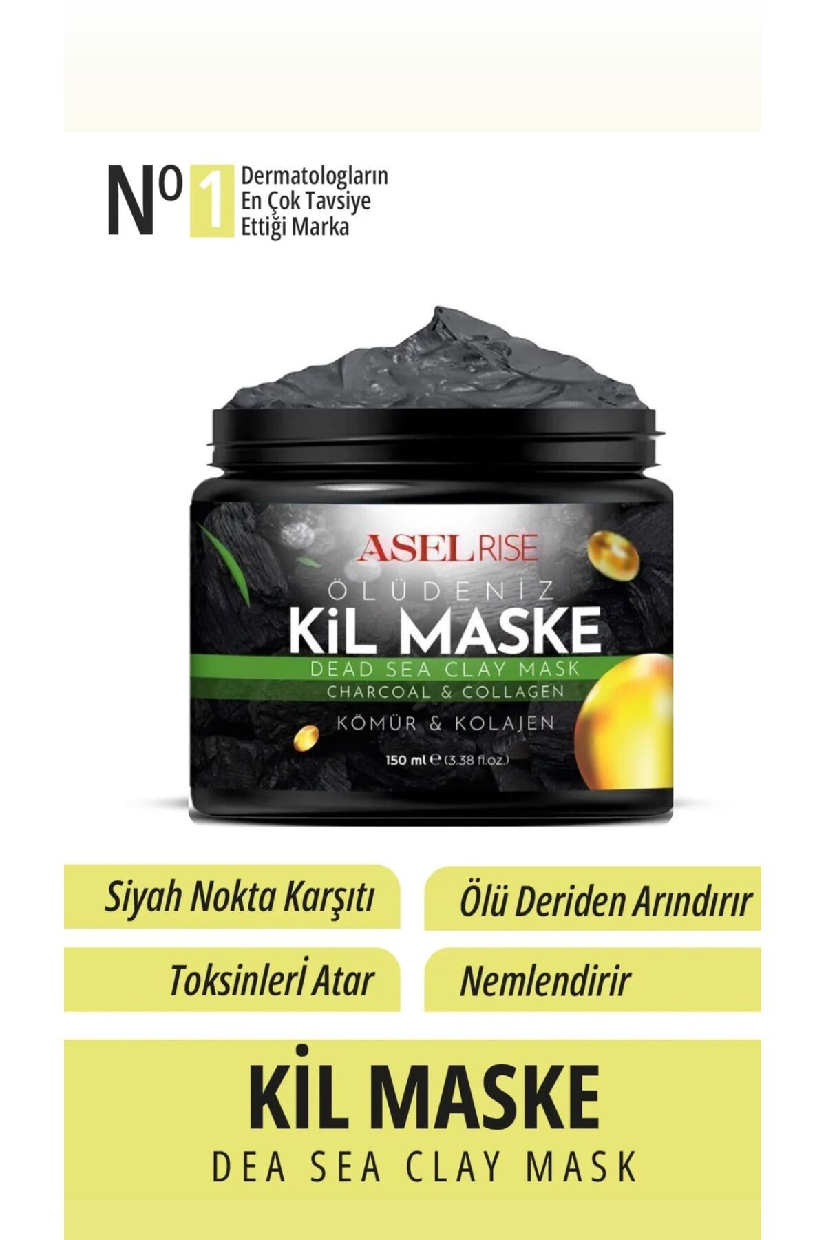 Kolajen Sivilce Ve Siyah Nokta Leke,giderici Collagen Ölüdeniz Kil Maskesi 150 gr