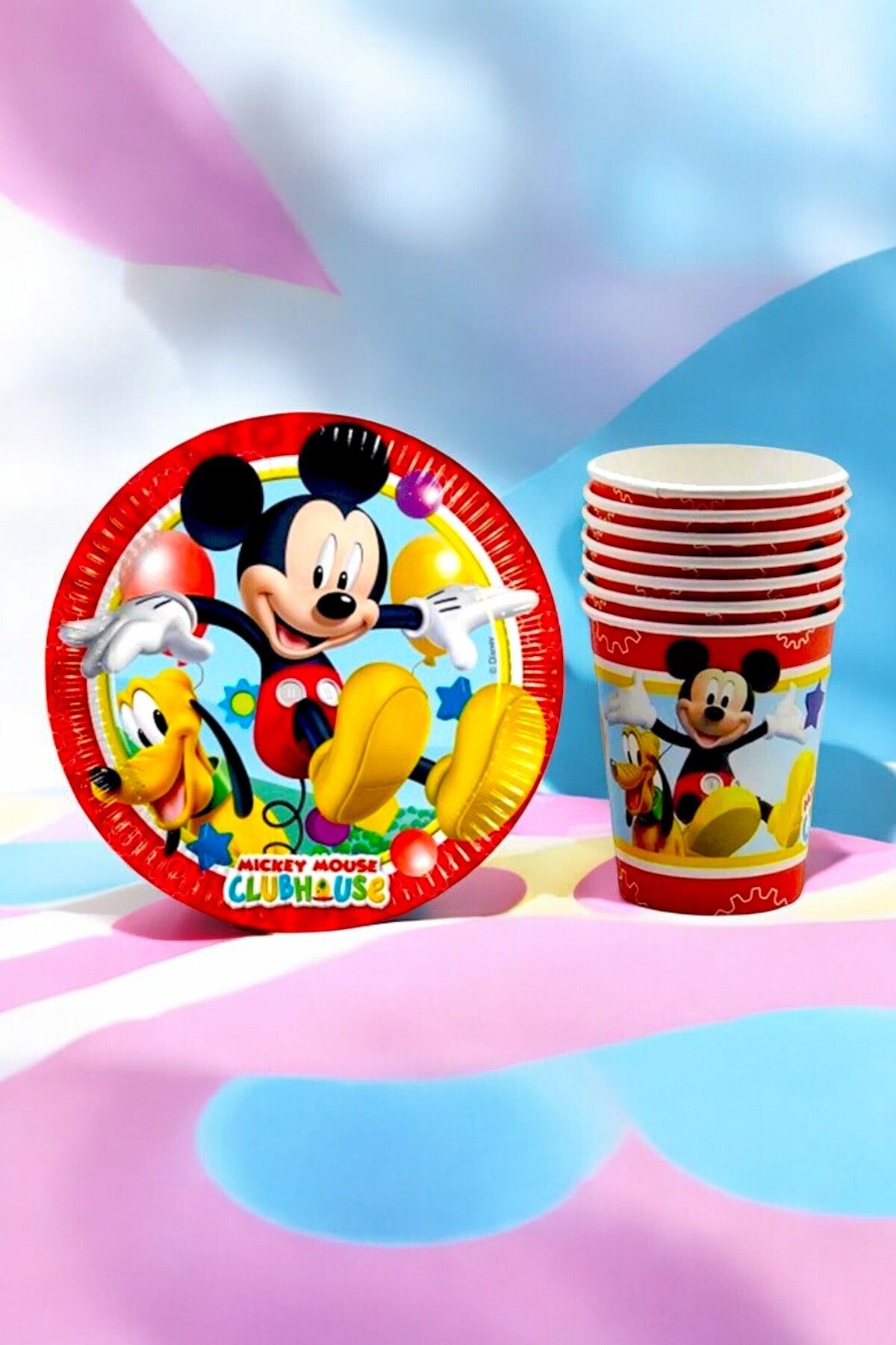 VibeHome 8 Adet Mickey MouseTemalı Tabak Bard...