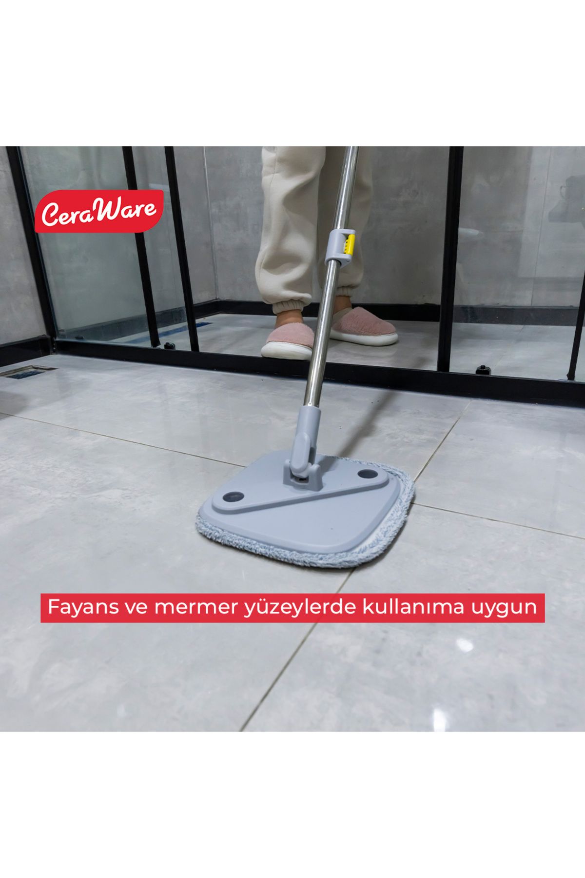 Temiz ile Kirli Suyu Ayıran Kare Mop +2 Yedek Bez Hediyeli Otomatik Hijyen Temizlik Seti