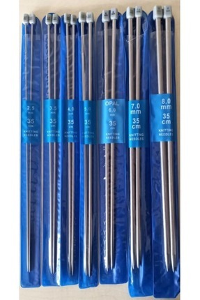 Titanyum Düz Örgü Şiş Seti 35 Cm No : | 2 - 2.5 -3 - 4.5 - 5.5 - 7 - 8| Mm Image 0