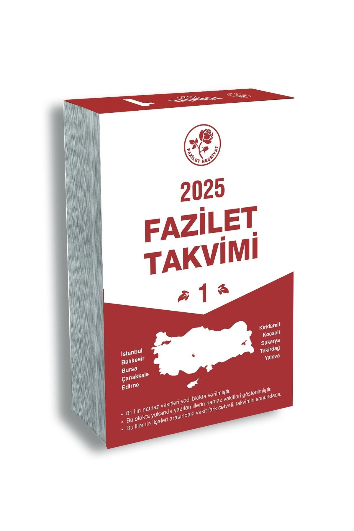 Hayat Rehberimiz 2025 Fazilet Blok Takvimi 7 Bölge Yurtiçi