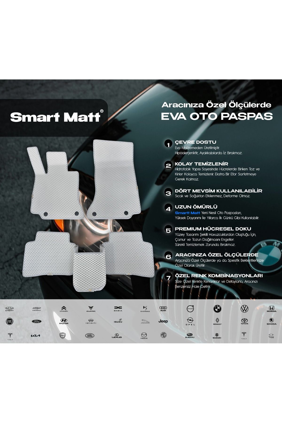 Citroen C-elysee 2012 Uyumlu Araca Özel Akıllı Otopaspas