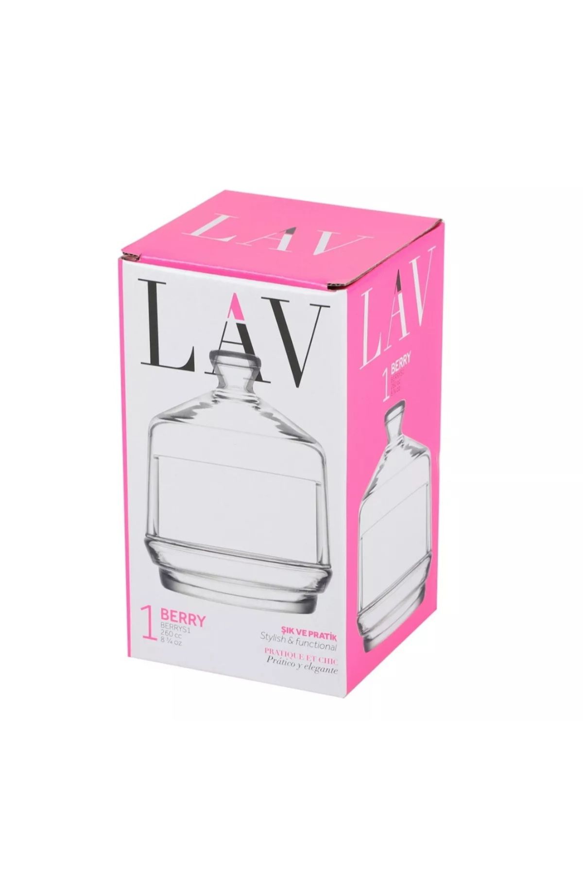 Lav Berry Şekerlik Kapaklı Cam Şekerlik 260 ml