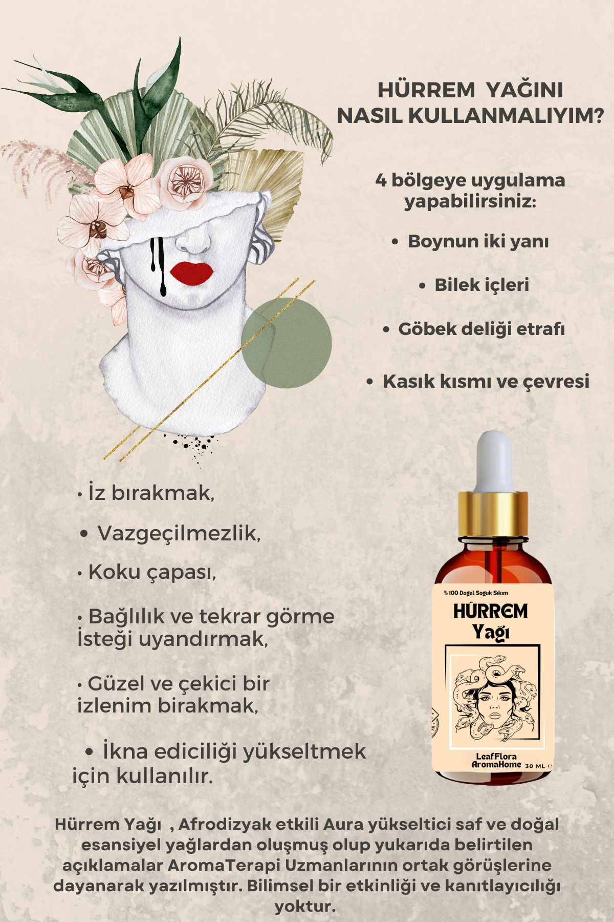 Hürrem Yağı 30 ml - Vazgeçilmezlik - Iz Bırakma - Hürrem Sultanın Sırrı