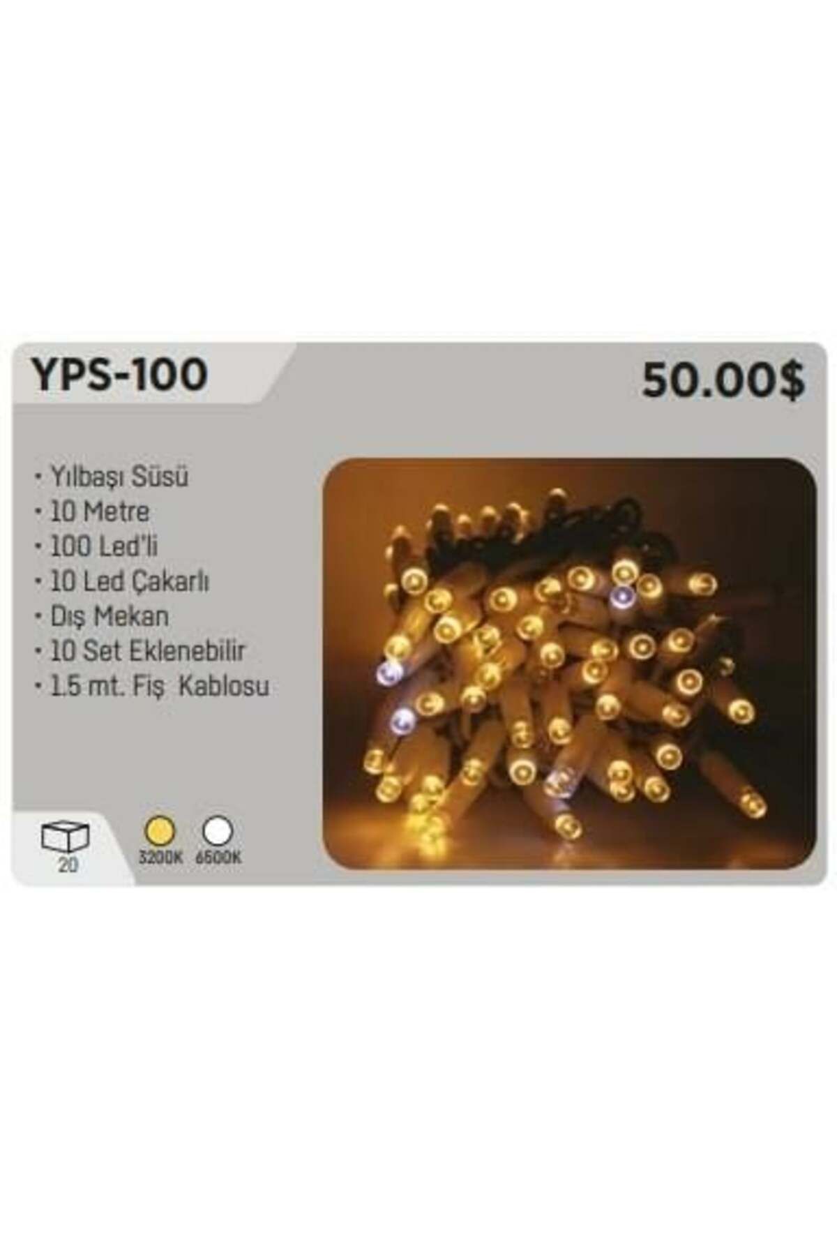 YCLYPS-100 RGB YILBAŞI SÜSÜ10 MT 100 LEDLİ  2...