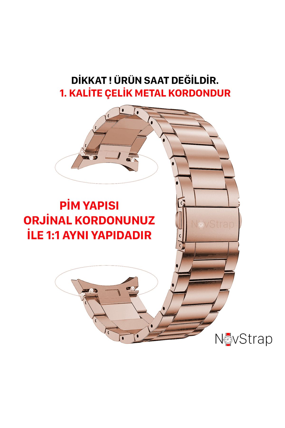 Samsung Galaxy Watch 7 6 5 4 Fe 40-42-43-44-46-47 Mm Uyumlu Çelik Metal Kordon Boşluk Bırakmayan Pim