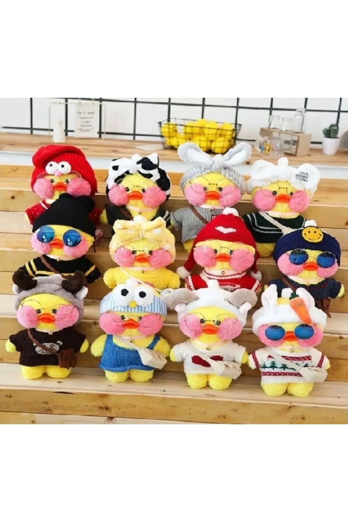 Lalafanfan Duck Peluş Gözlük Oyuncak Joon Renkler Karışıktır 30cm Yumuşak Kawaii Ördek