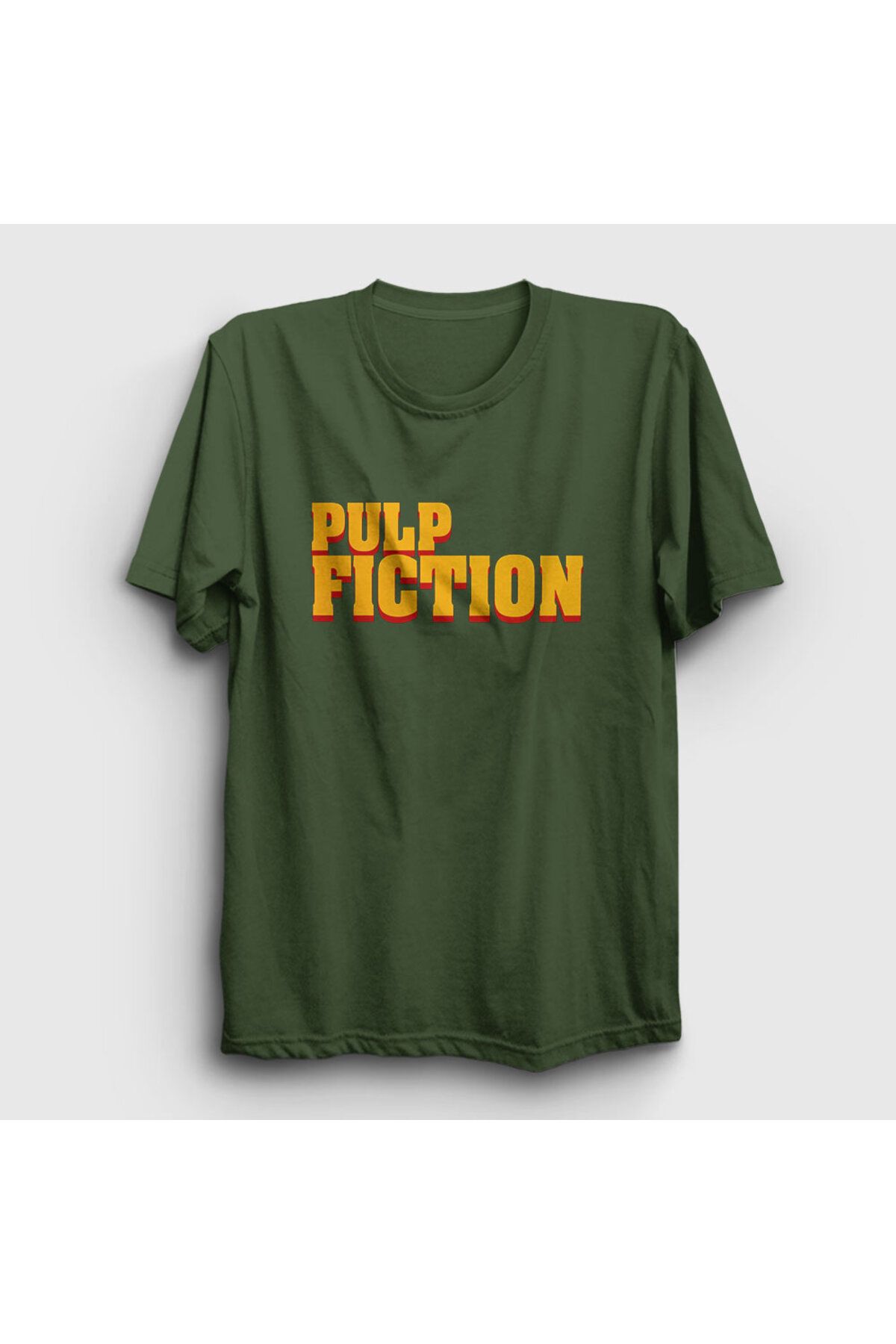 Presmono Unisex Haki LogoFilm Pulp Fiction T-...