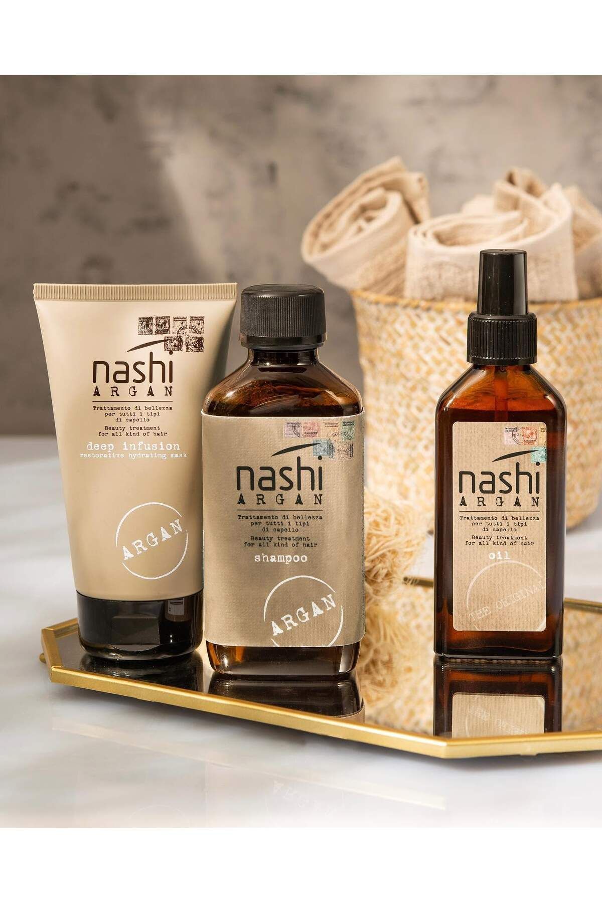 Nashi Argan Argan Üçlü SaçBakım Seti Set 200m...