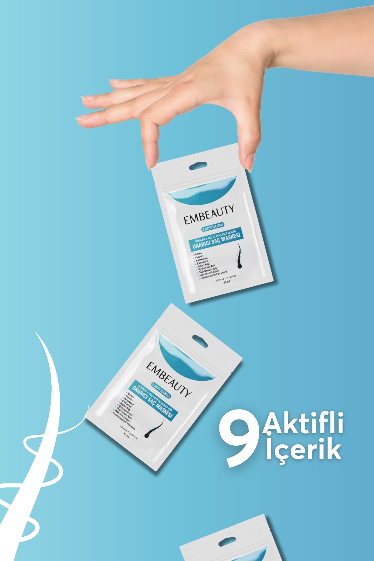 9 Aktifli Aşırı Yıpranmış Ve Dökülen Saçlar Için Hızlı Saç Uzatan Besleyici Onarıcı Saç Maskesi