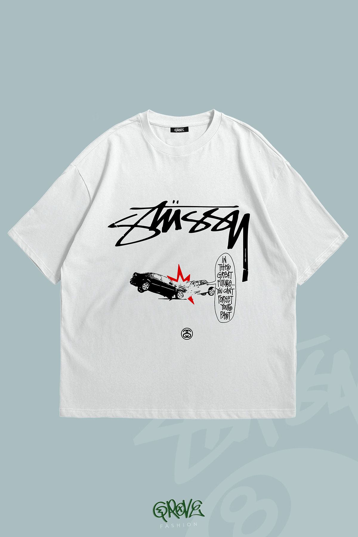 Grove FashionStüssy KazaBaskılı Unisex Oversi...