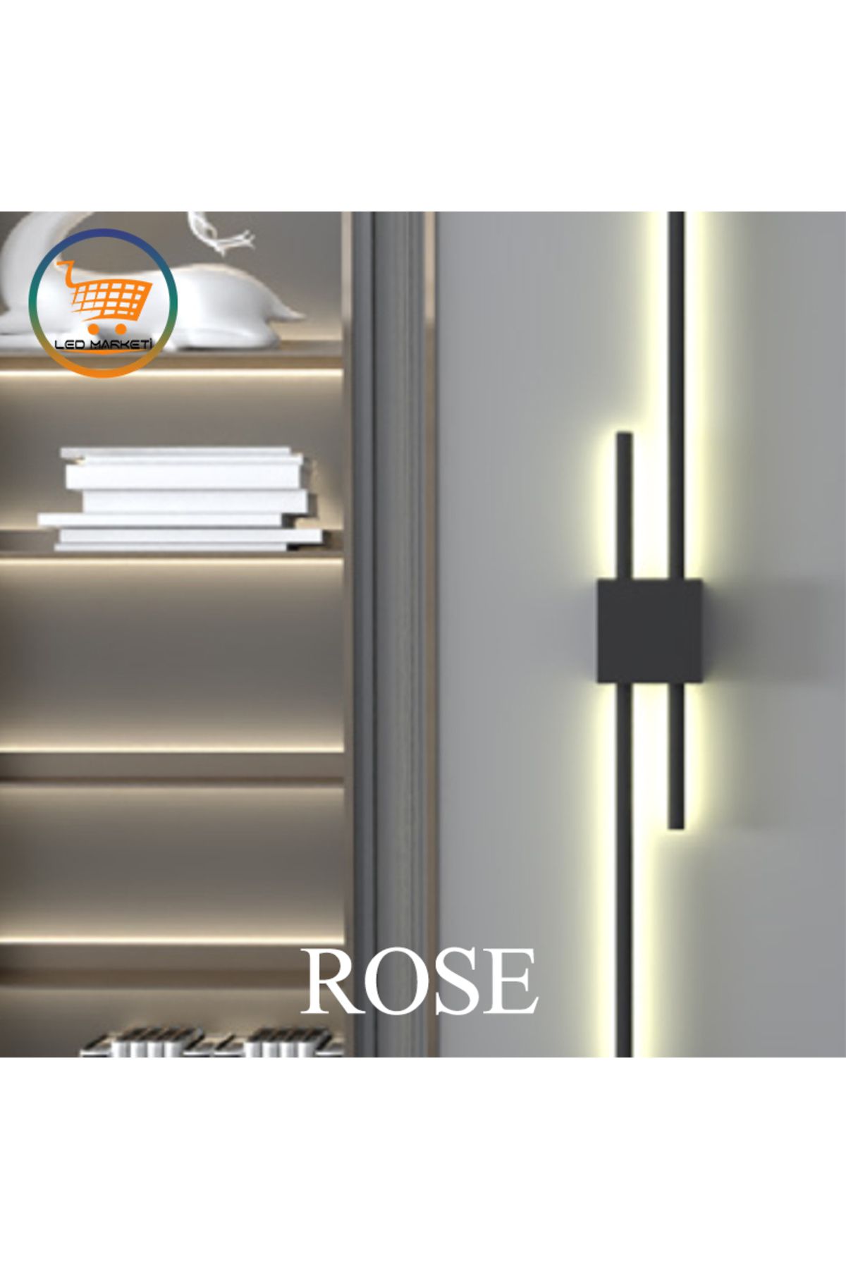 ROSE Dekoratif Ledli Aplik 80cm